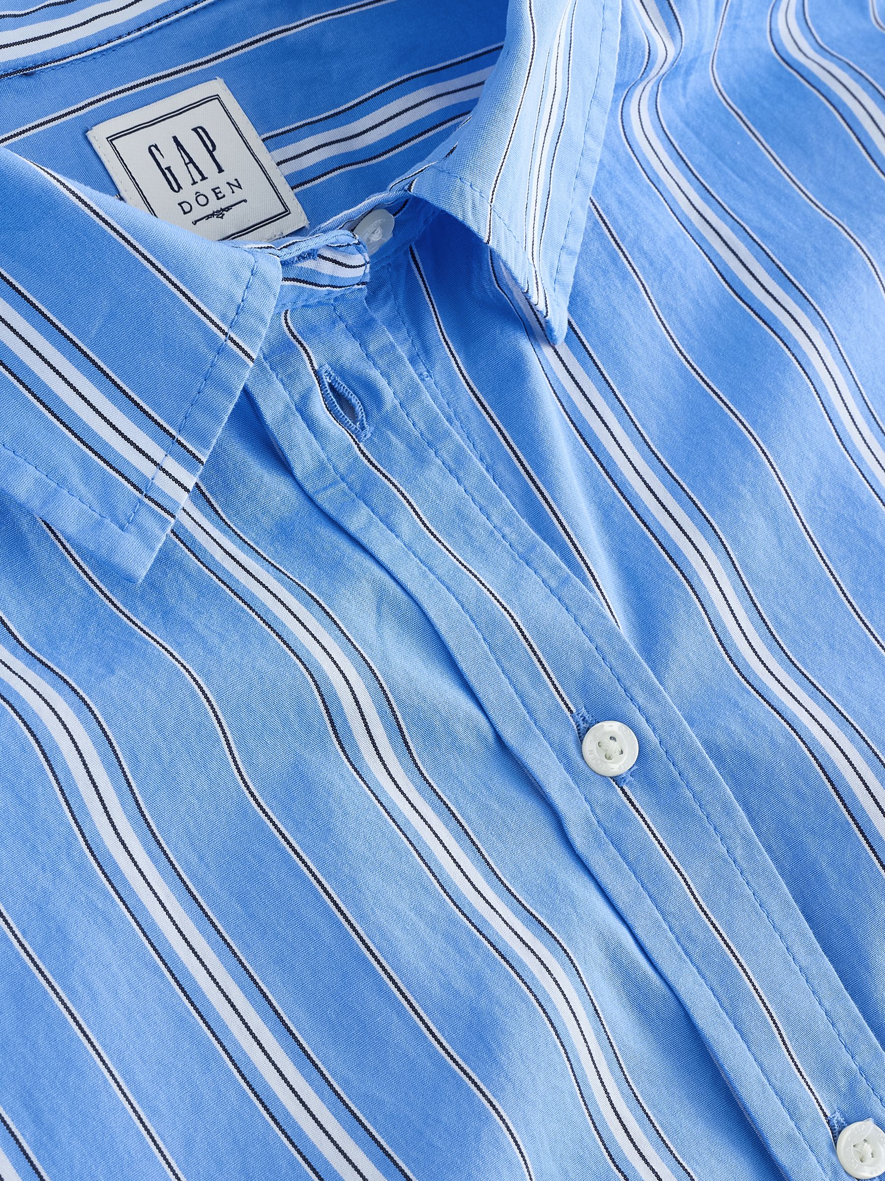 Blue Stripe DÔEN Poplin Shirt - Image 7 of 9