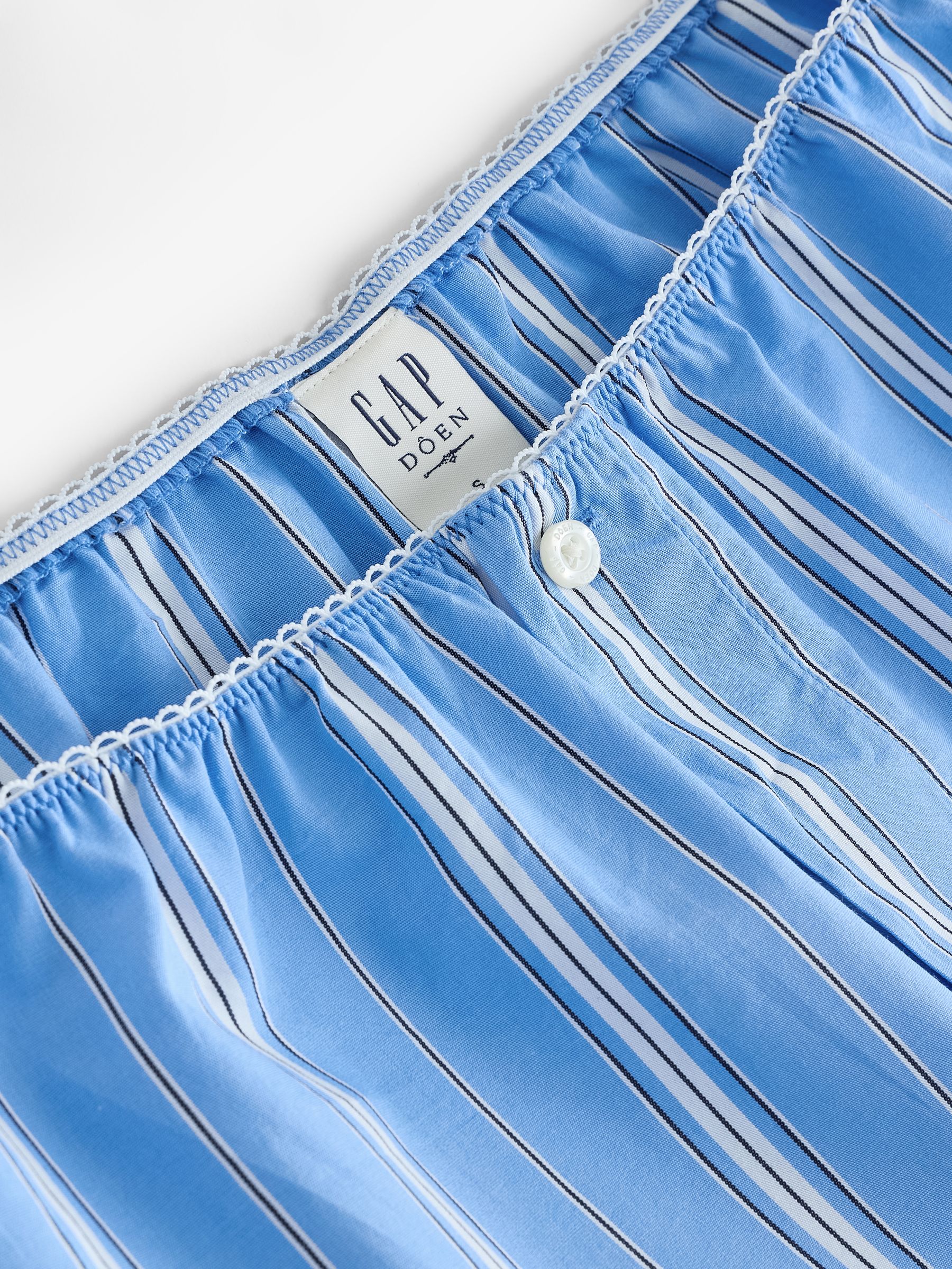 Blue Stripe DÔEN Poplin Shorts - Image 6 of 8