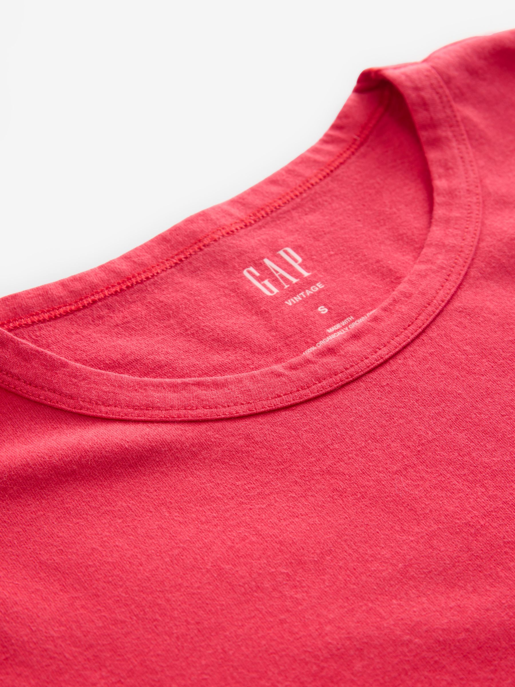 Red Crew Neck Vintage Short Sleeve T-Shirt - Image 3 of 4