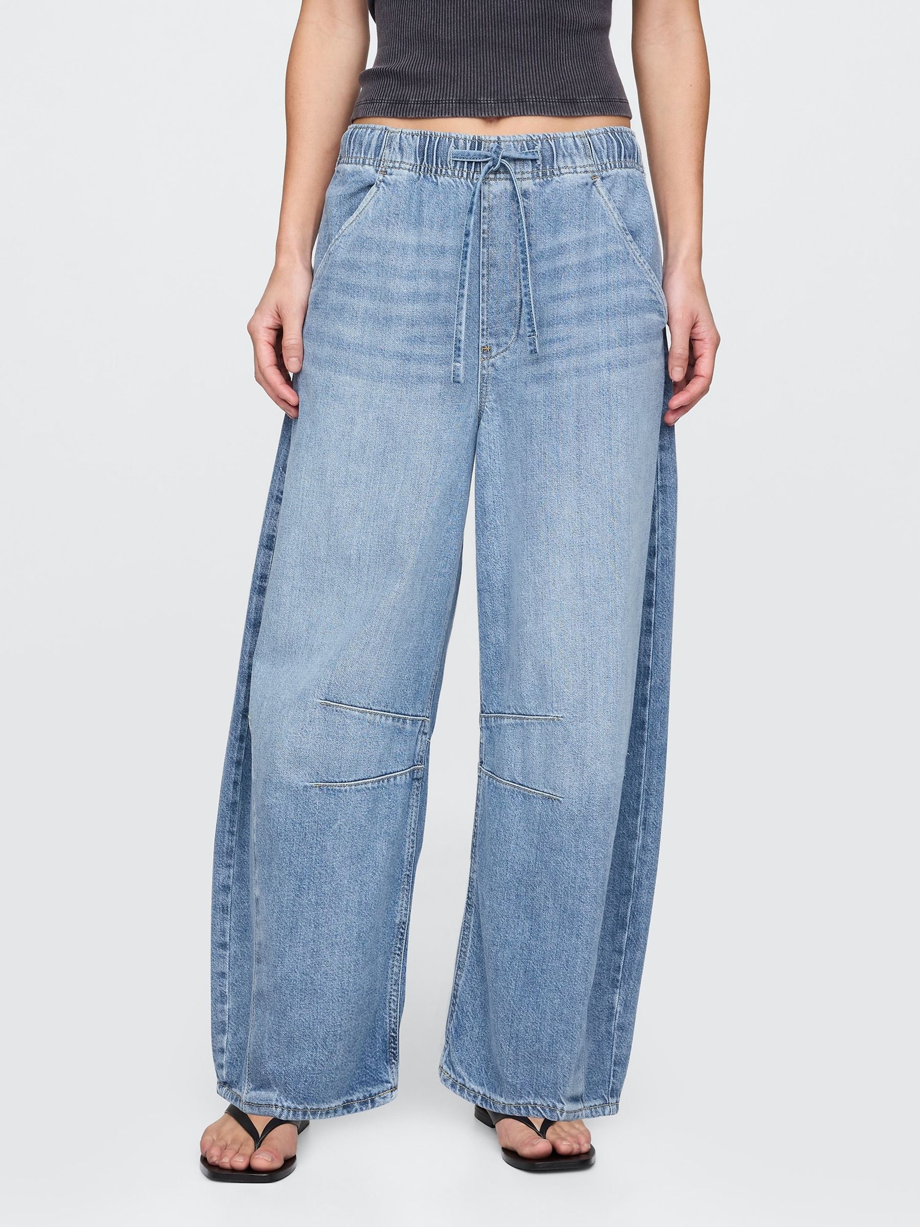 Blue Mid Rise UltraSoft Easy Horseshoe Jeans - Image 1 of 5