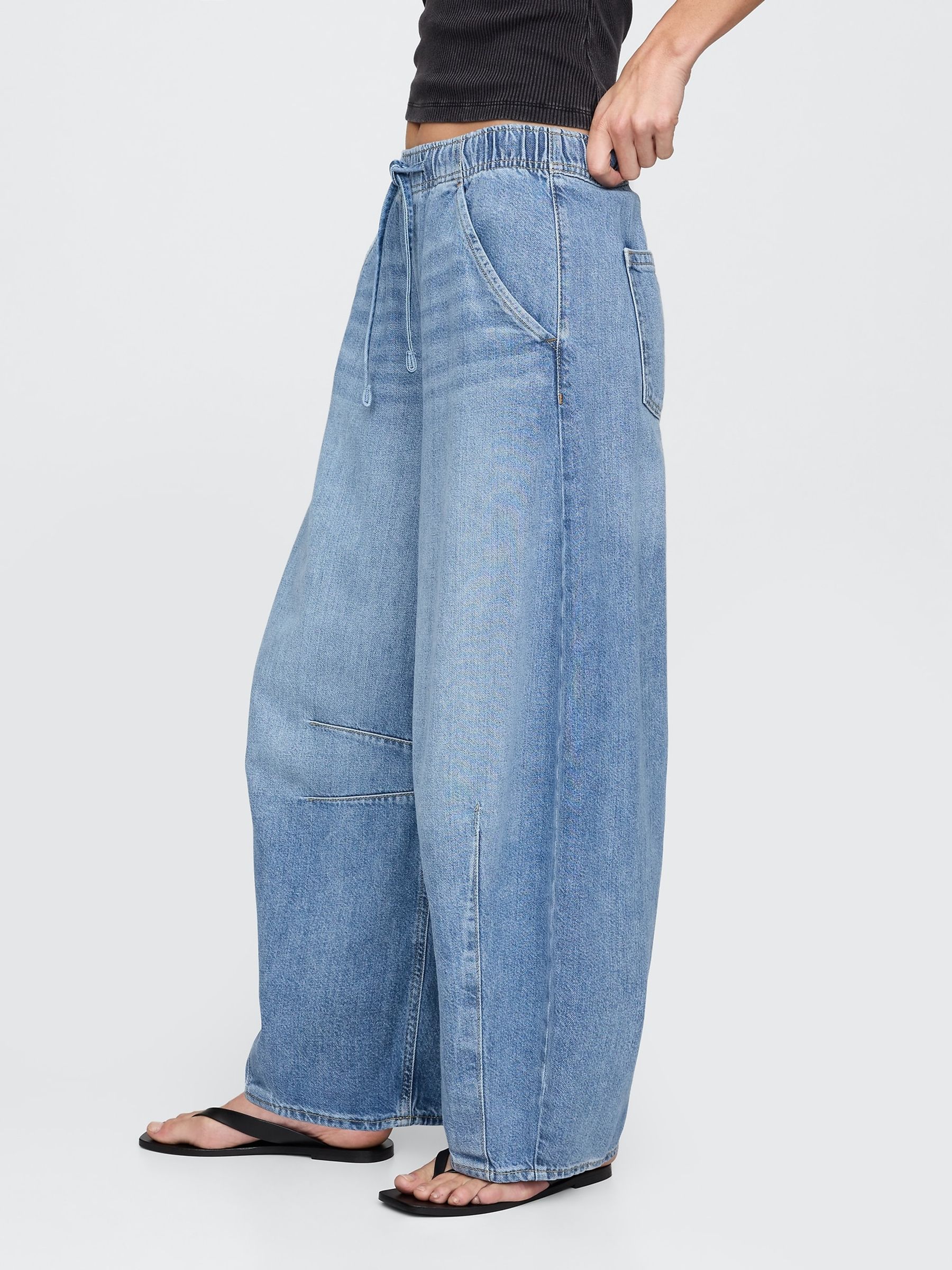 Blue Mid Rise UltraSoft Easy Horseshoe Jeans - Image 3 of 5