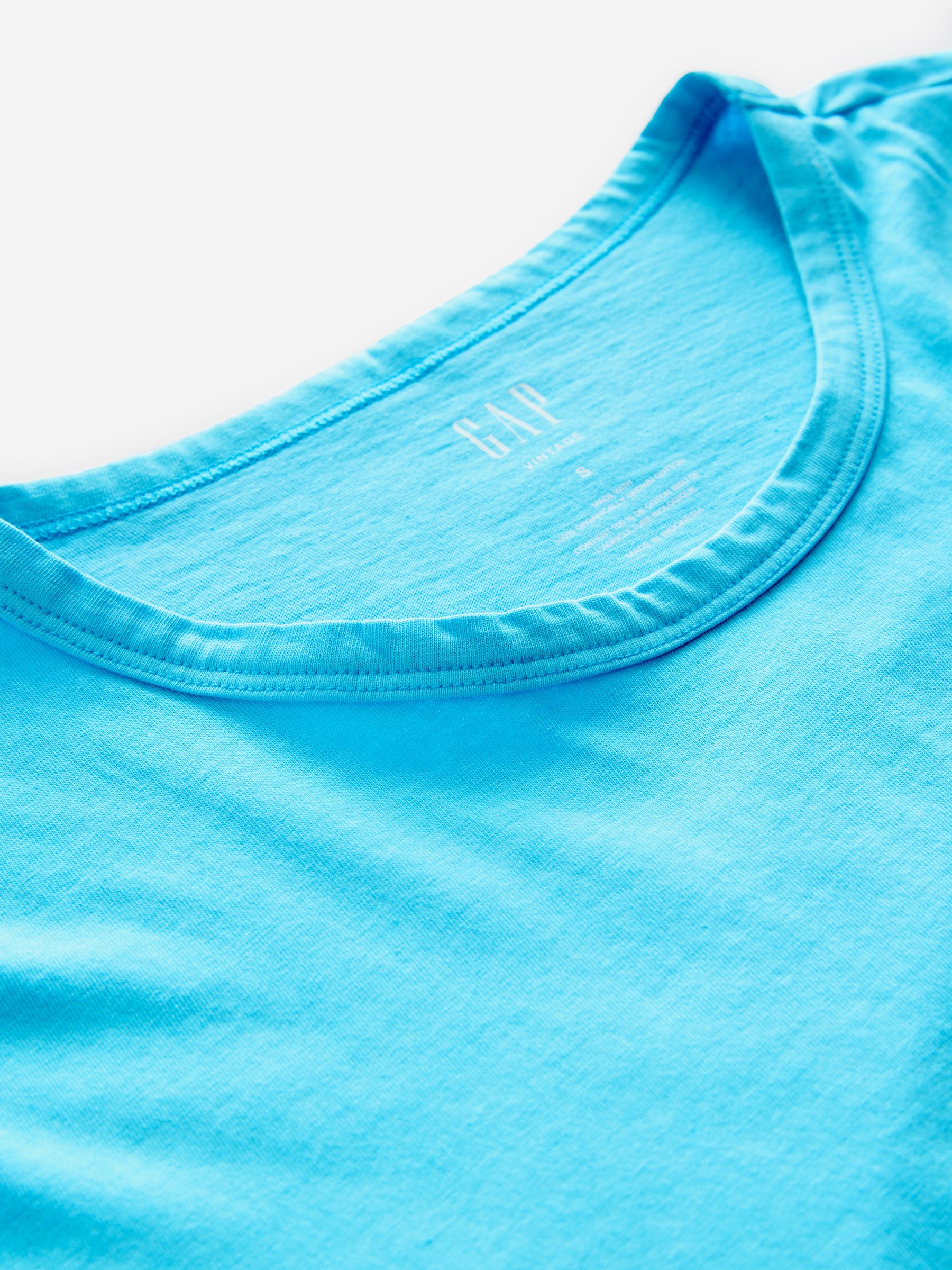 Light Blue Crew Neck Vintage Short Sleeve T-Shirt - Image 3 of 4