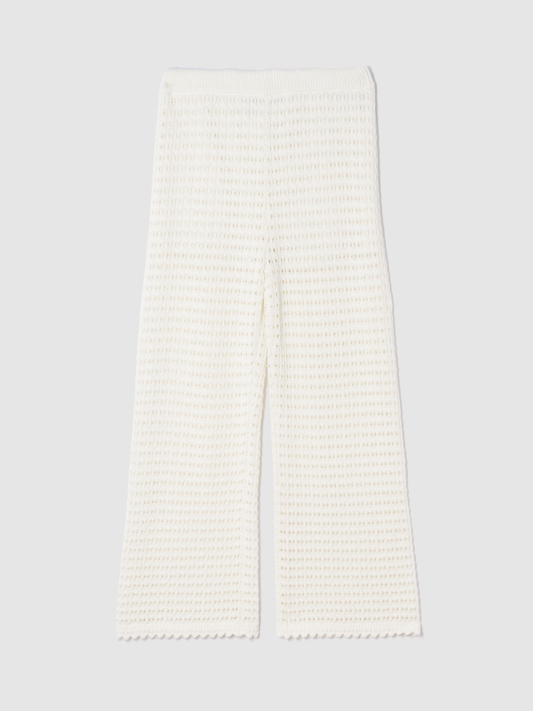 White 100% Cotton Crochet Ankle Trousers - Image 2 of 2