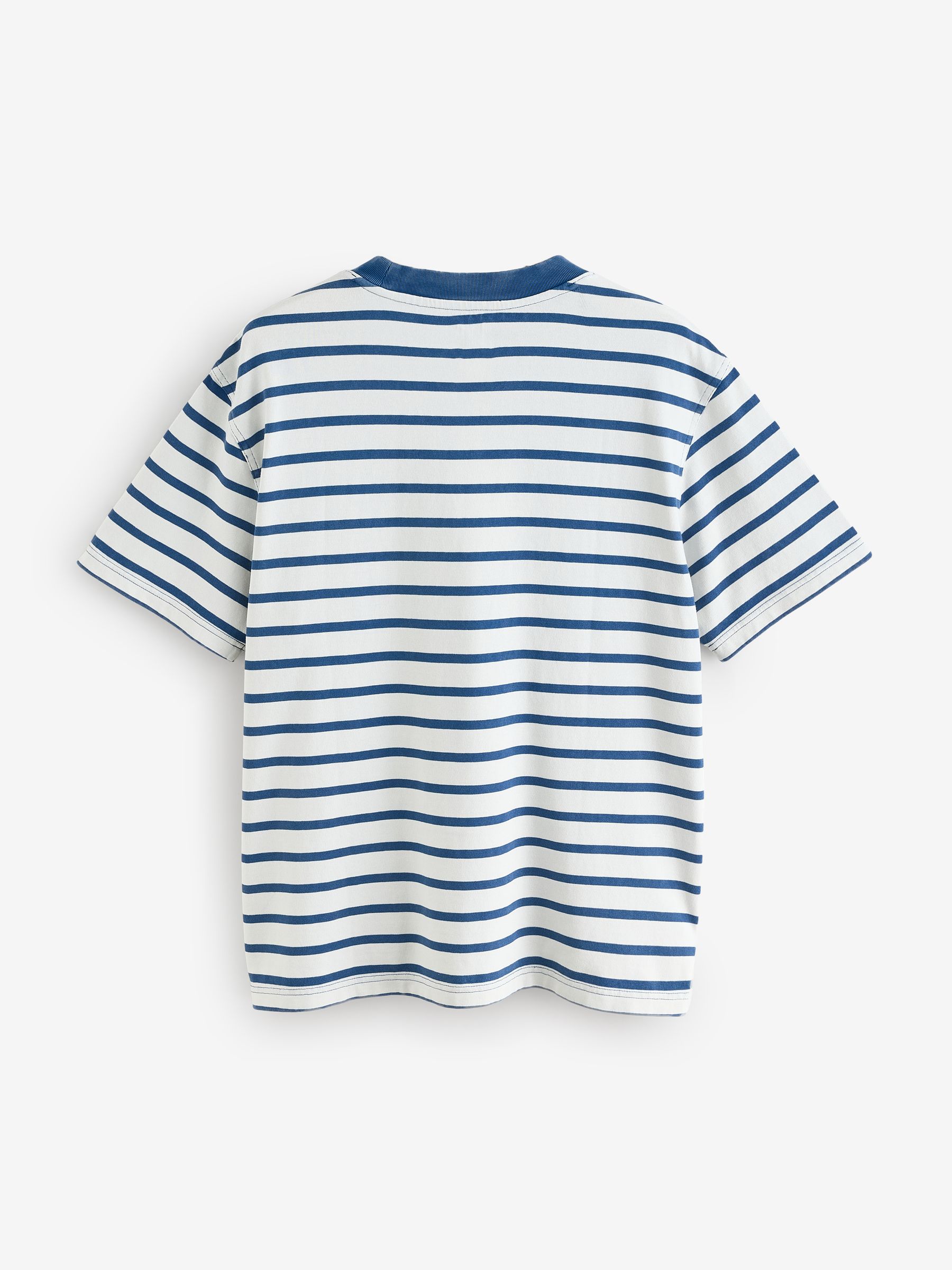 White/Blue Stripe DÔEN Pocket Short Sleeve T-Shirt - Image 5 of 9