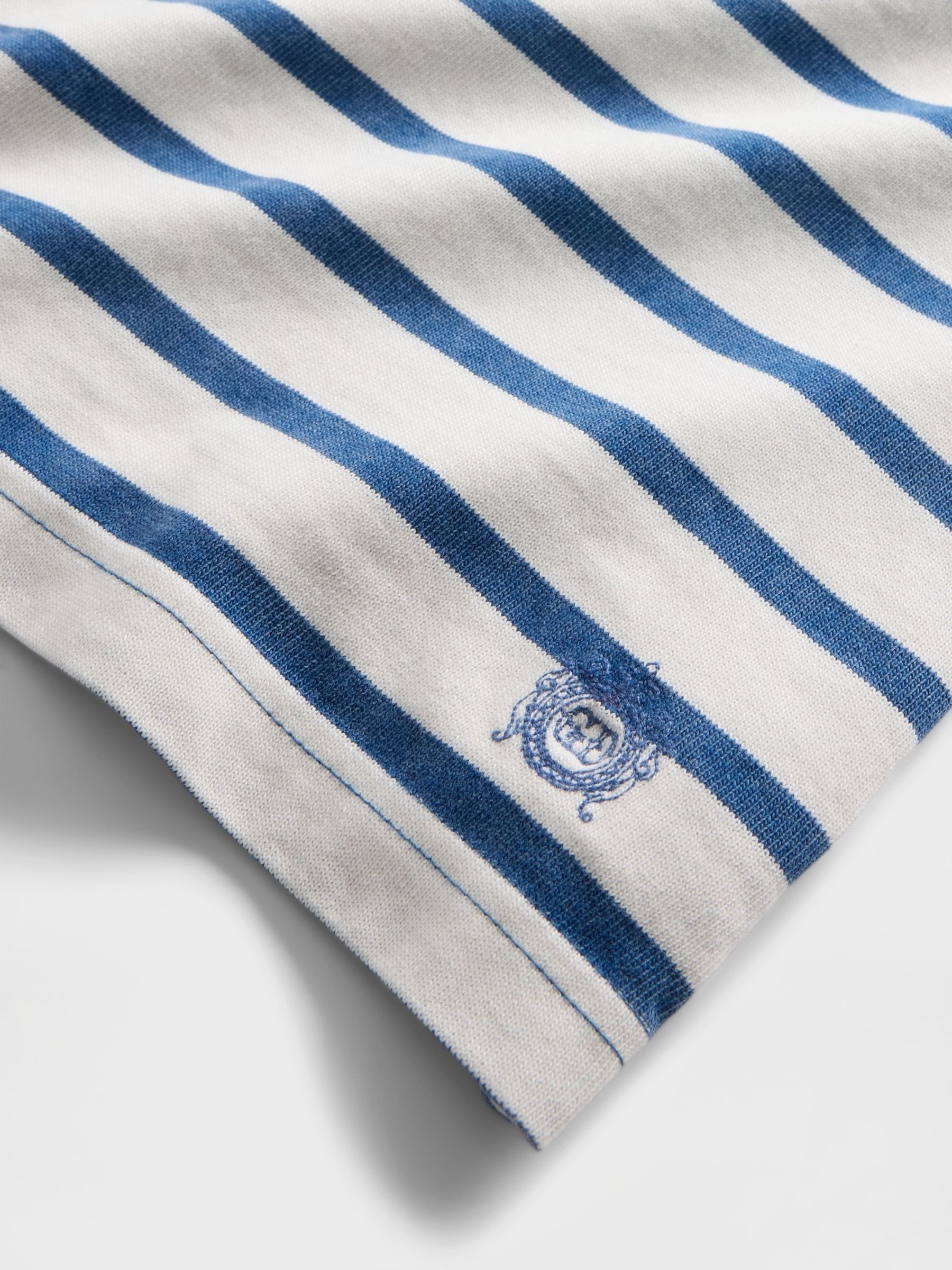 White/Blue Stripe DÔEN Pocket Short Sleeve T-Shirt - Image 8 of 9