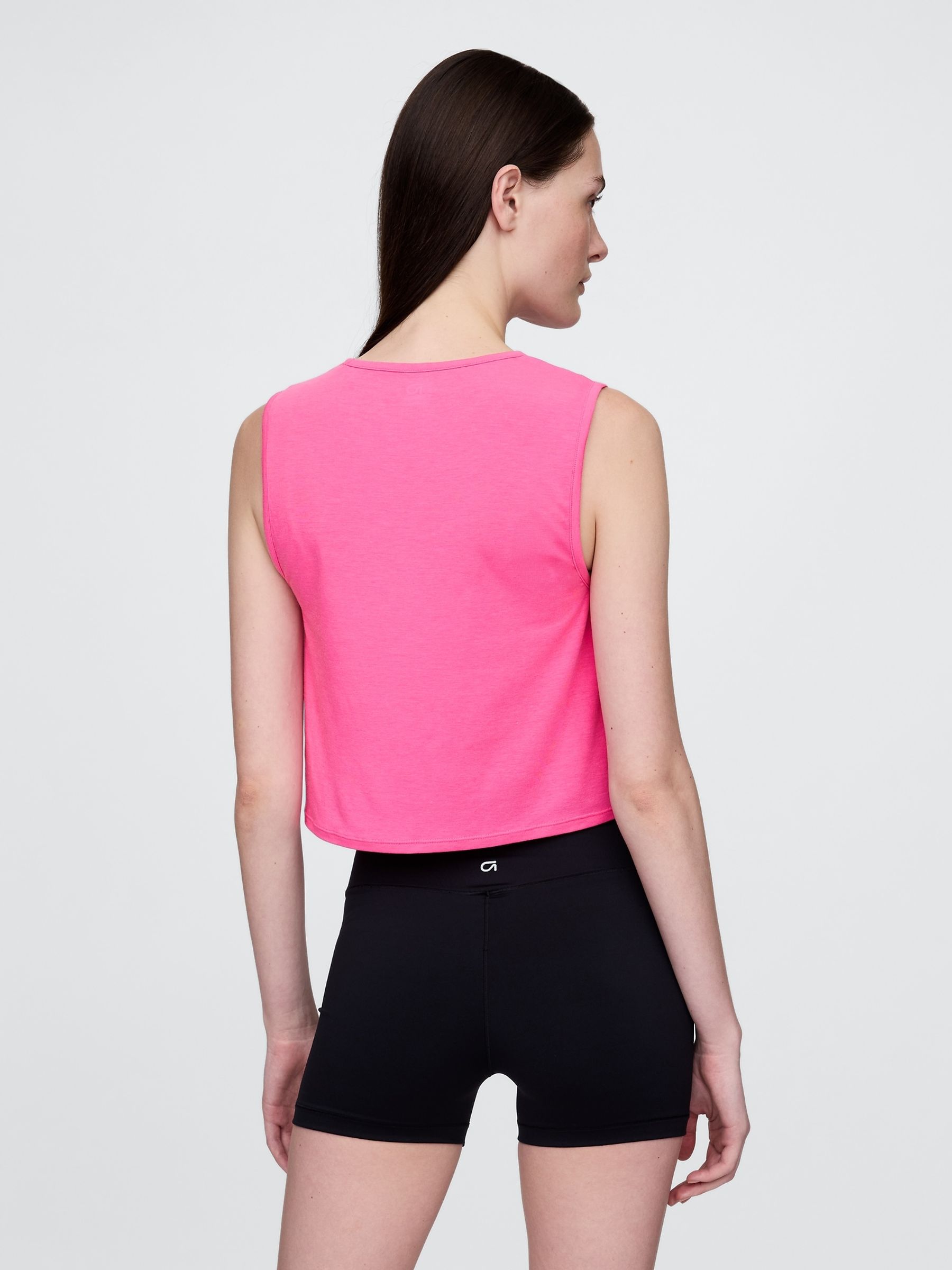 Pink Breathe Cropped Muscle Vest - Image 2 of 3