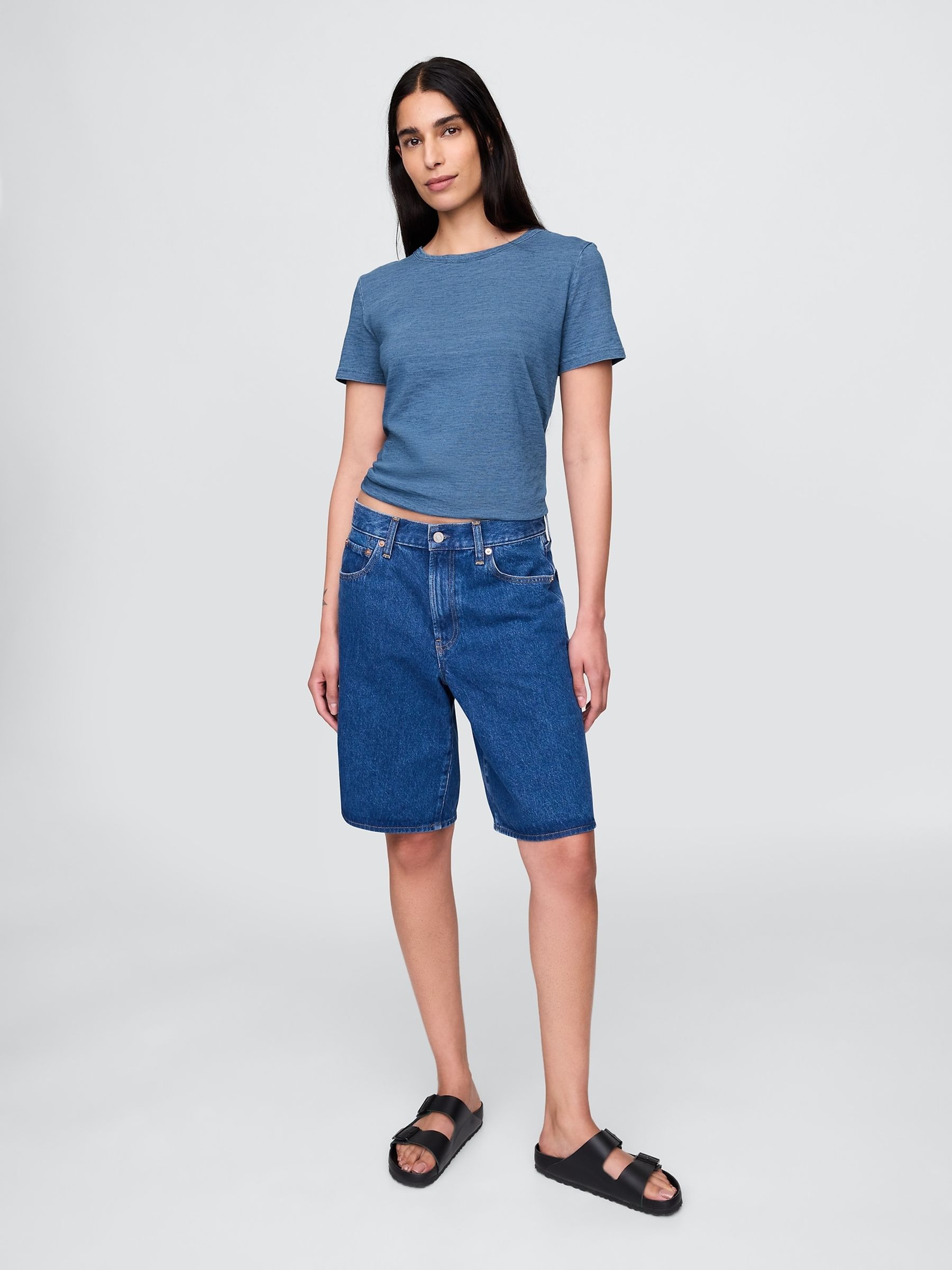 Dark Blue Crew Neck Vintage Short Sleeve T-Shirt - Image 3 of 5