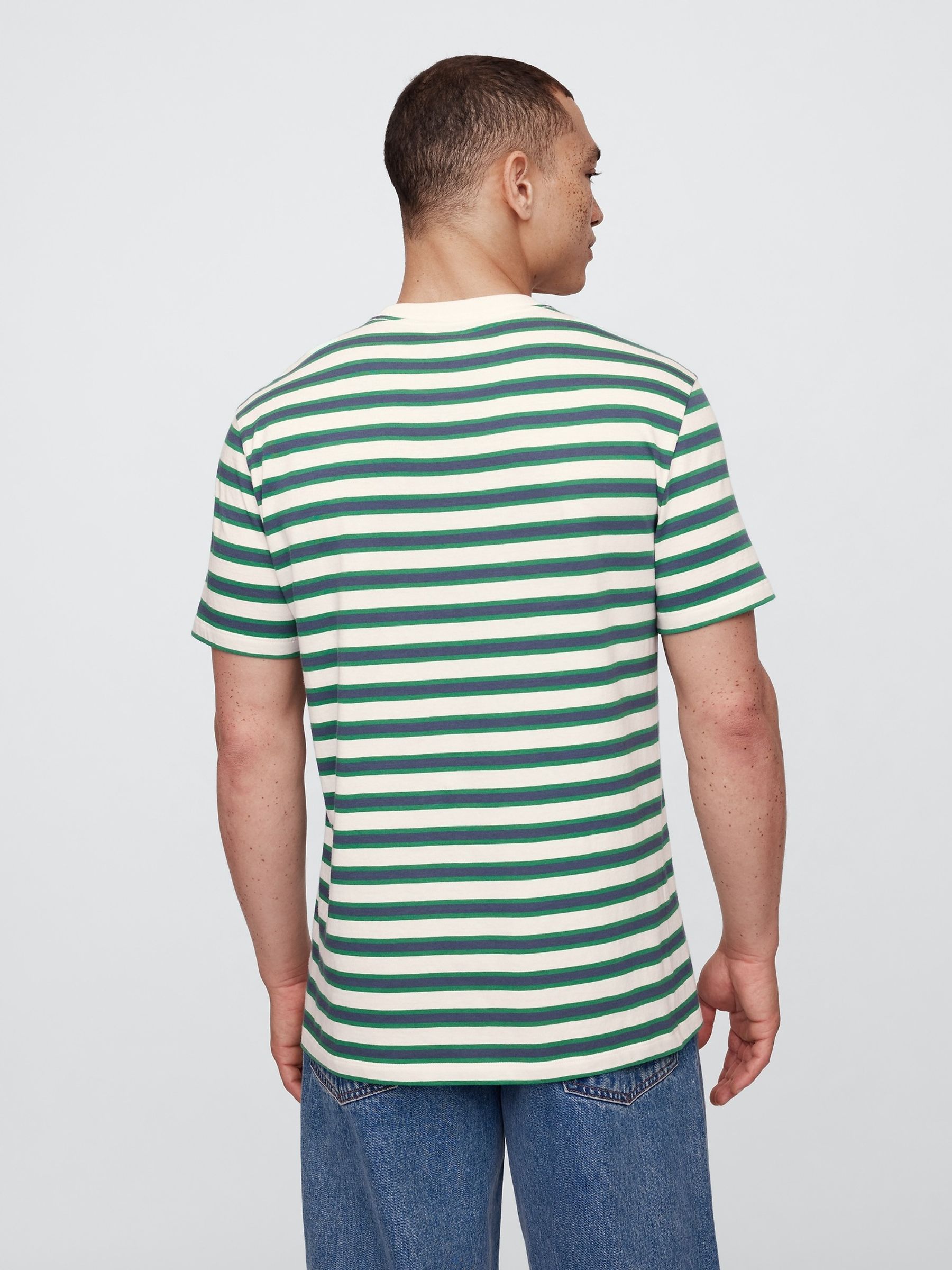 Green Stripe Everyday Crewneck T-Shirt - Image 2 of 5