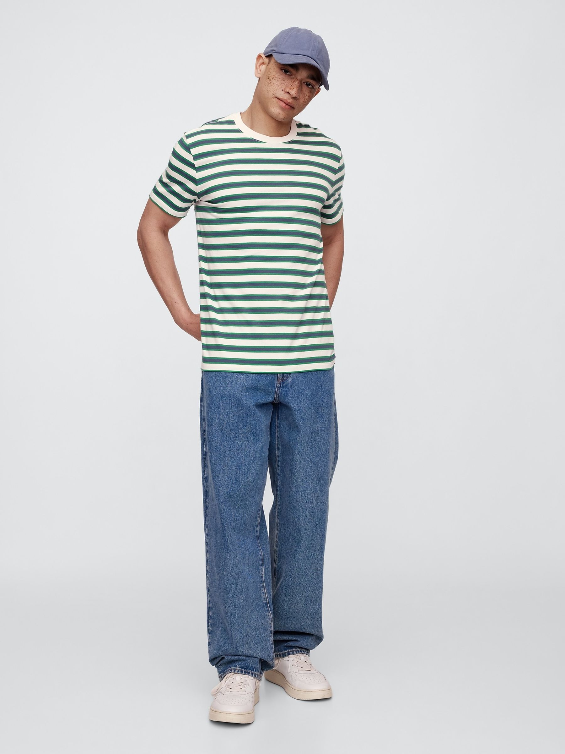 Green Stripe Everyday Crewneck T-Shirt - Image 3 of 5
