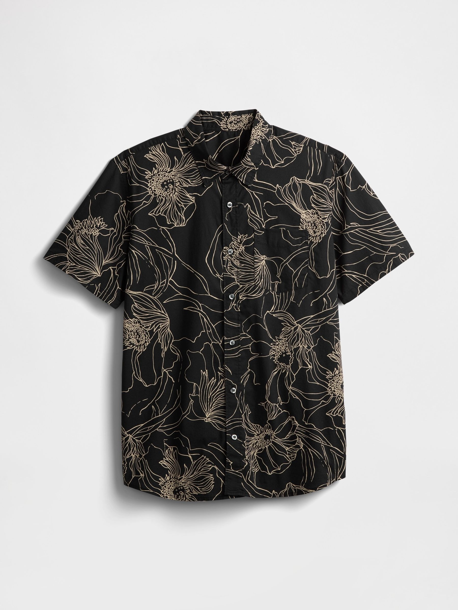 Black/White Poplin Short Sleeve Shirt - Image 4 of 5