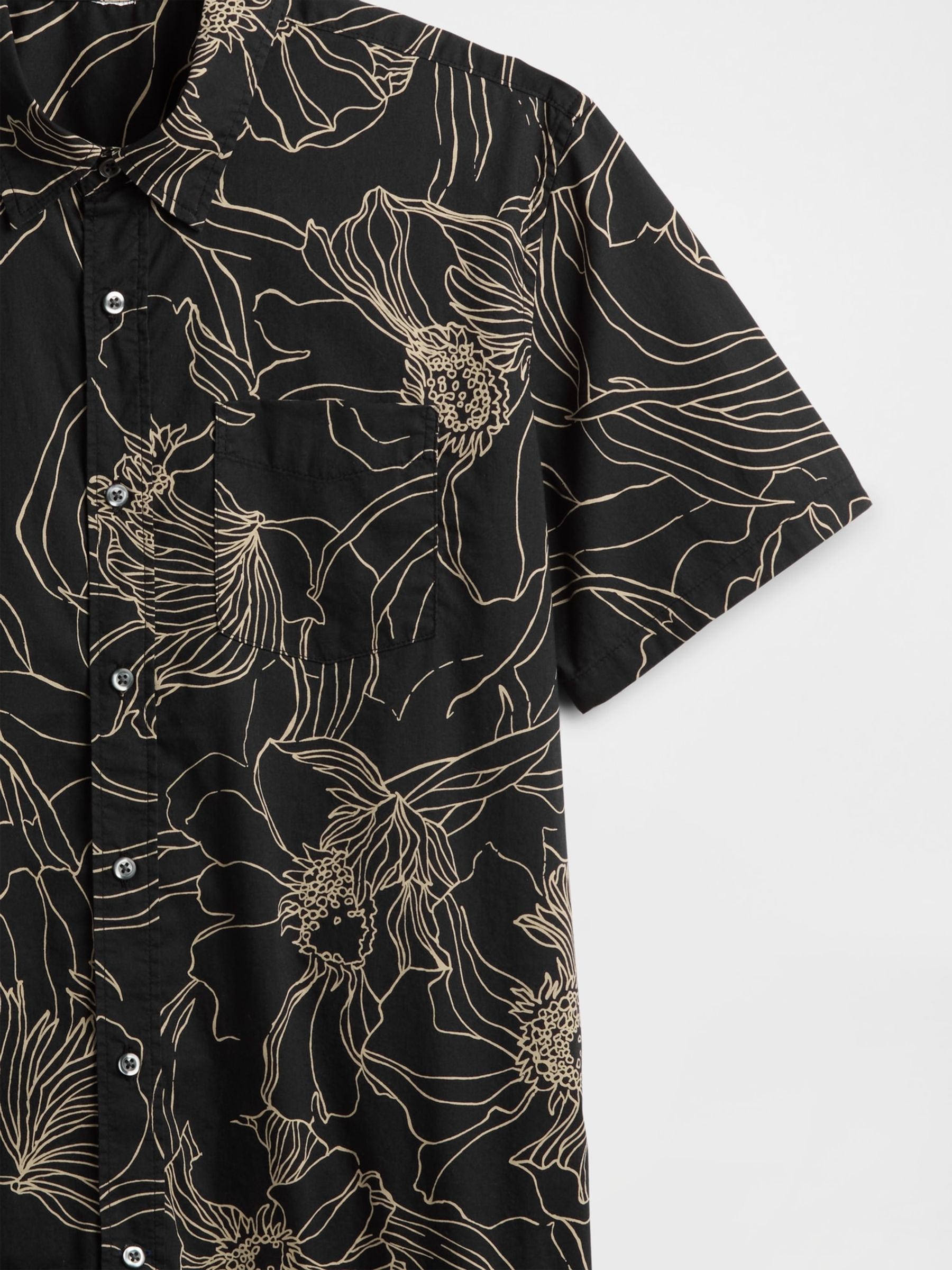 Black/White Poplin Short Sleeve Shirt - Image 5 of 5