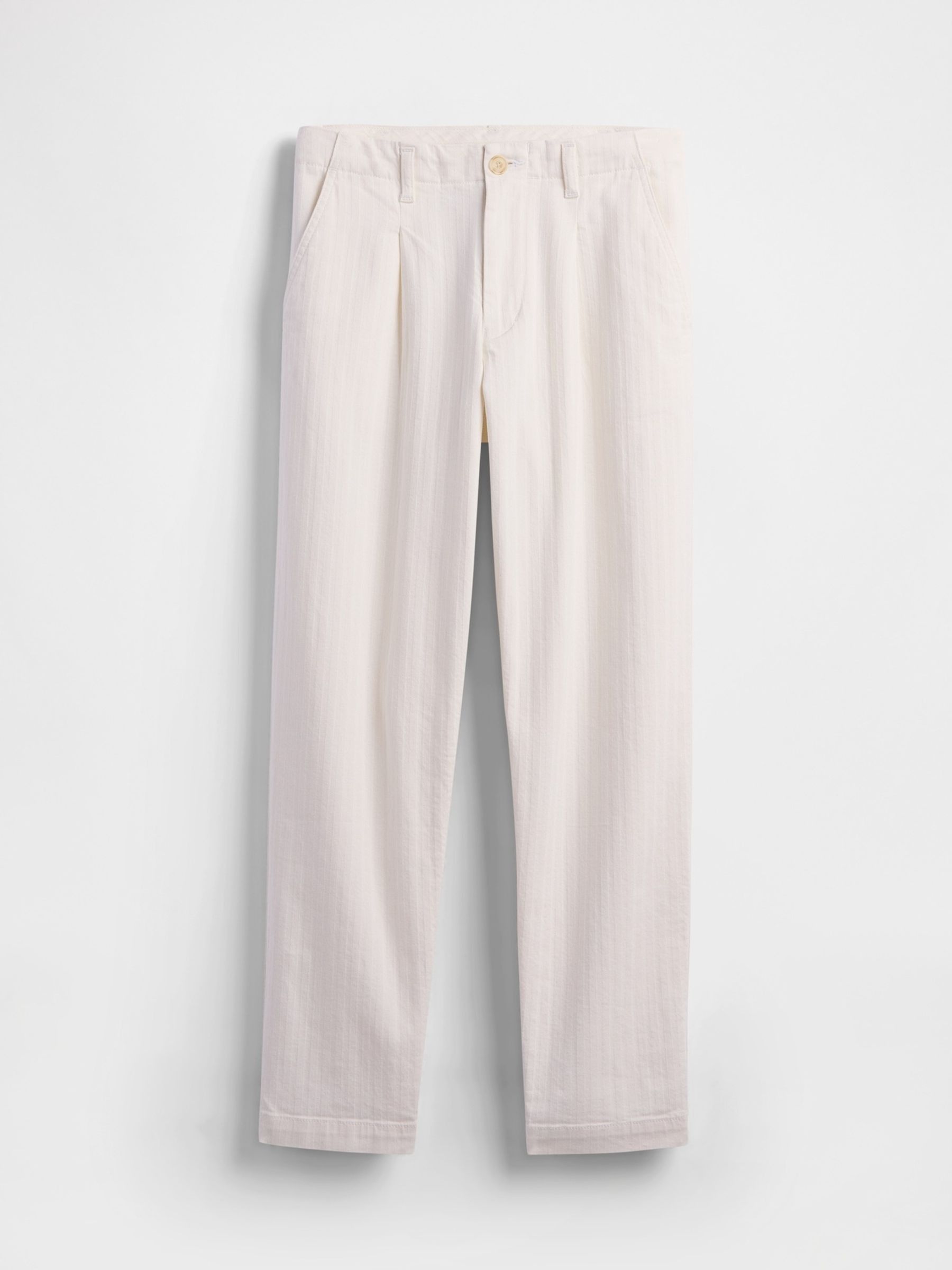 White DÔEN Pleated Denim Trousers - Image 7 of 7