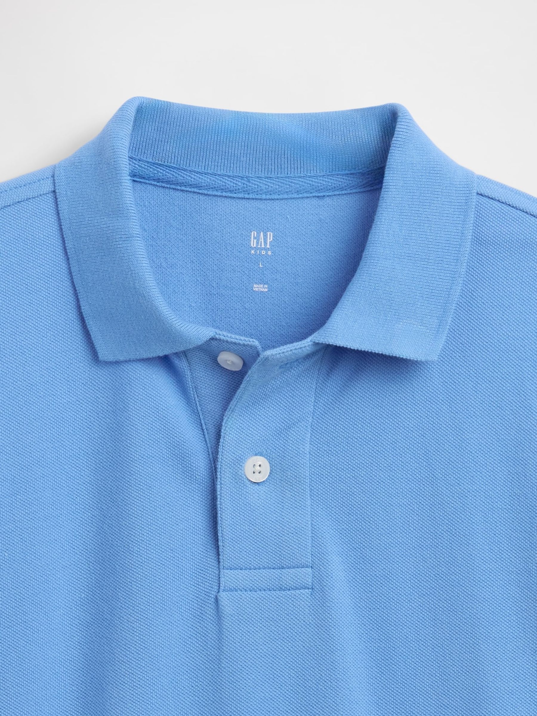 Blue Pique Polo T-Shirt (4-12yrs) - Image 2 of 2
