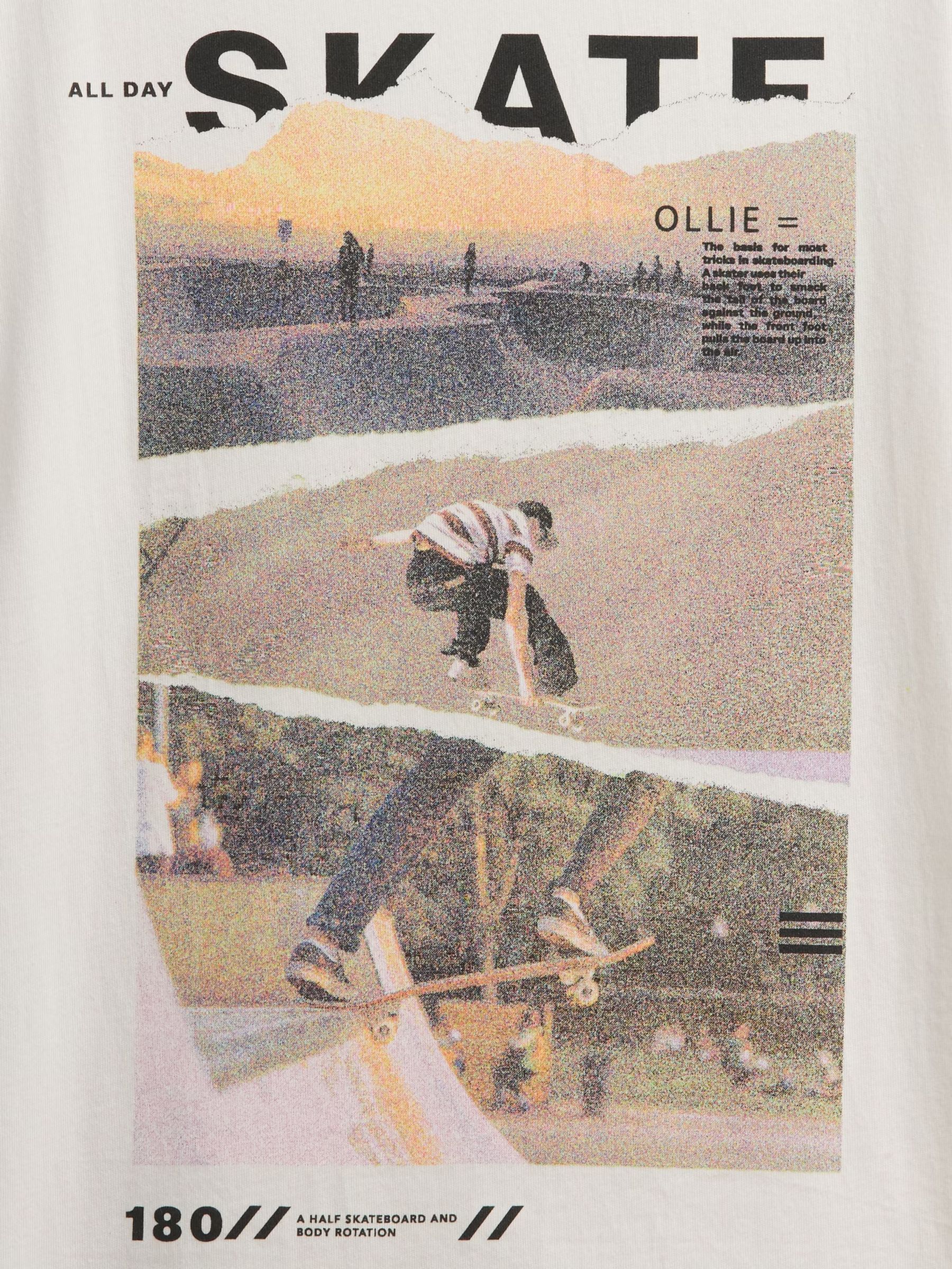 White Surfer Graphic Short Sleeve Crew Neck T-Shirt (4-13yrs) - Image 3 of 3