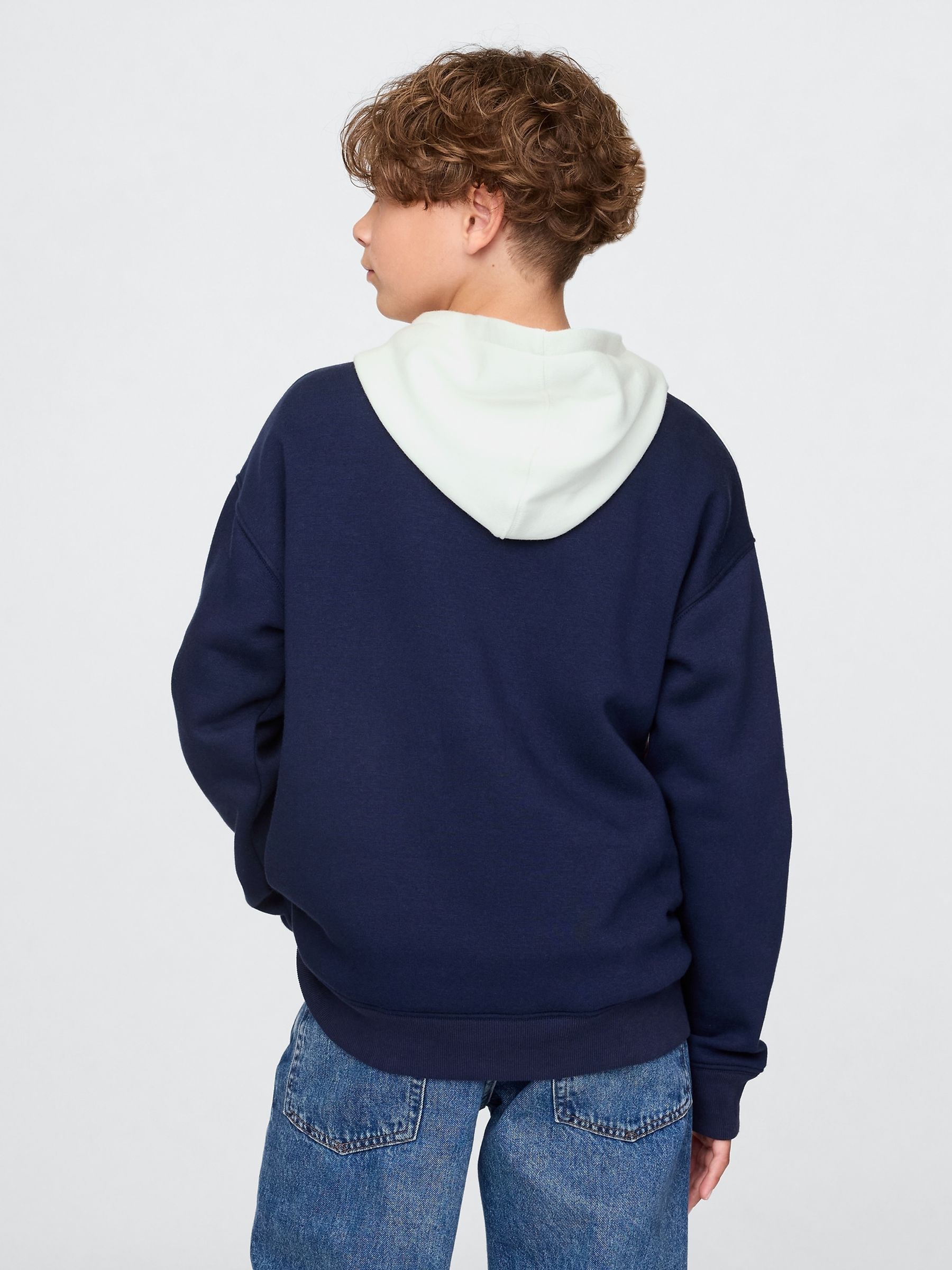White Relaxed Logo Colourblock Hoodie (4-13yrs) - Image 2 of 5