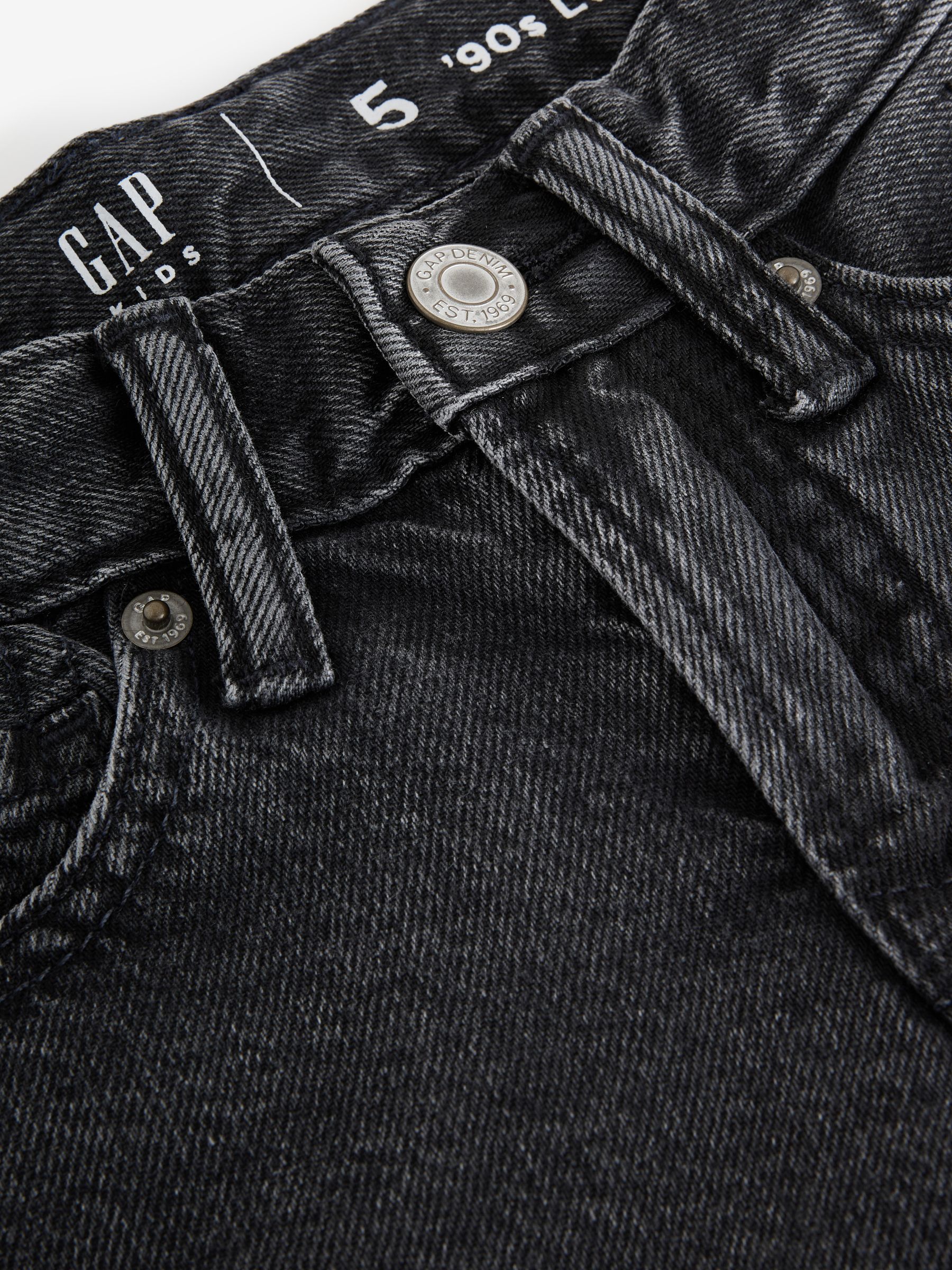 Black 90s Loose Denim Short (5-13yrs) - Image 4 of 4