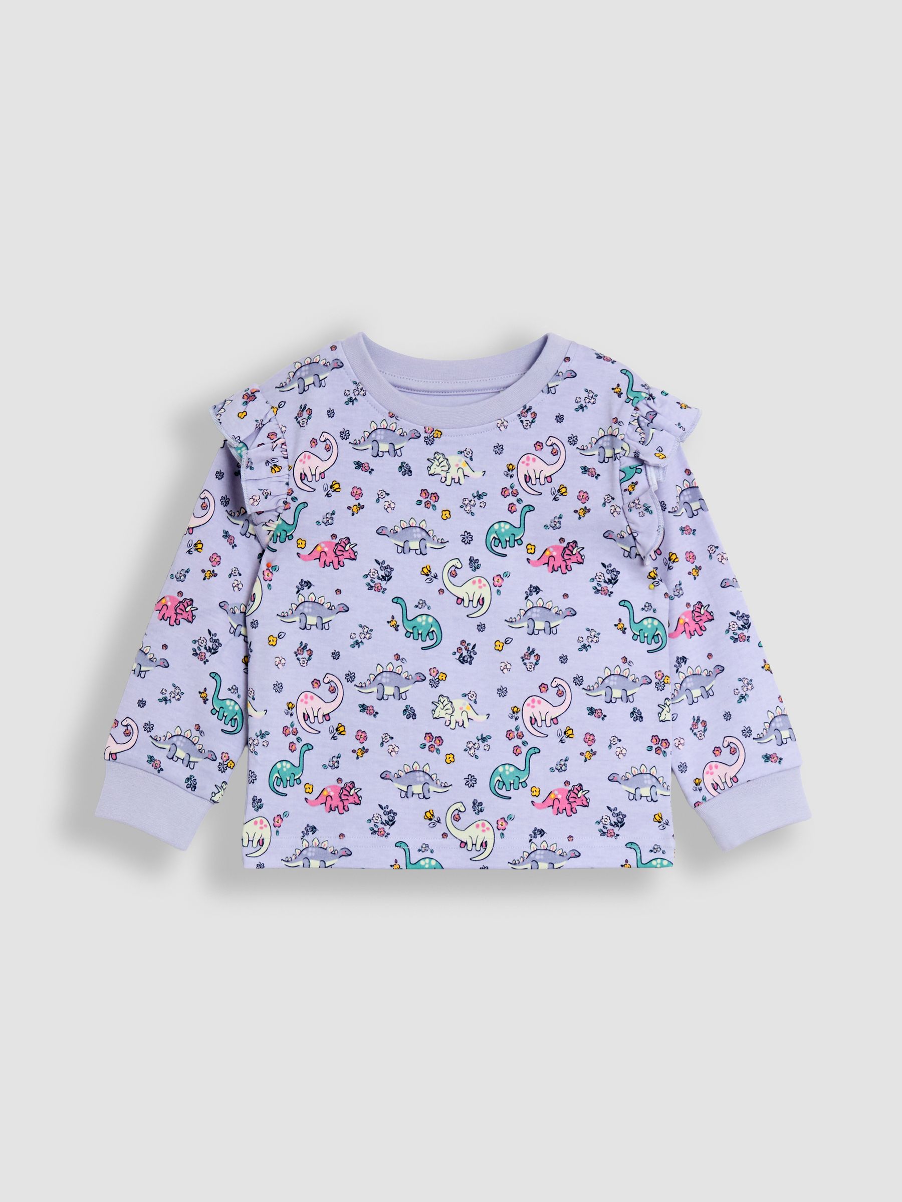 Lilac Dino Print Glow In The Dark Jersey Pyjamas - Image 3 of 6