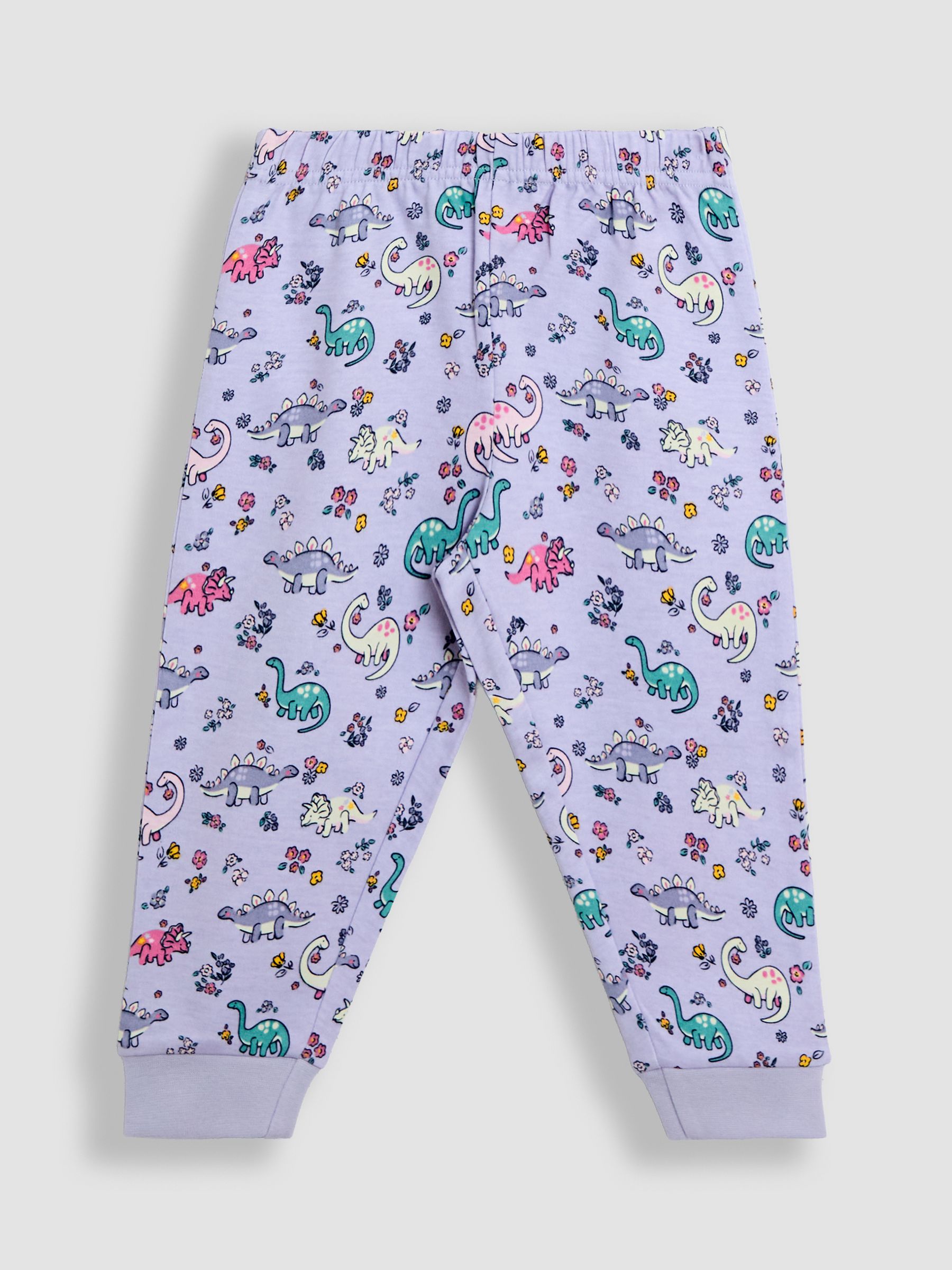 Lilac Dino Print Glow In The Dark Jersey Pyjamas - Image 5 of 6