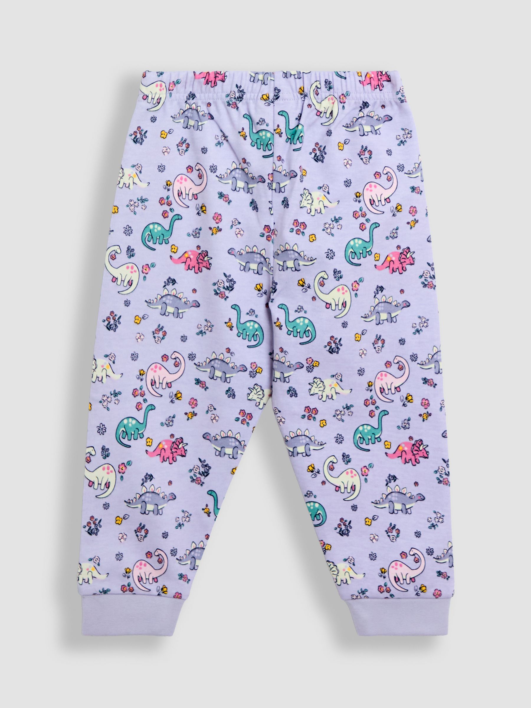 Lilac Dino Print Glow In The Dark Jersey Pyjamas - Image 6 of 6