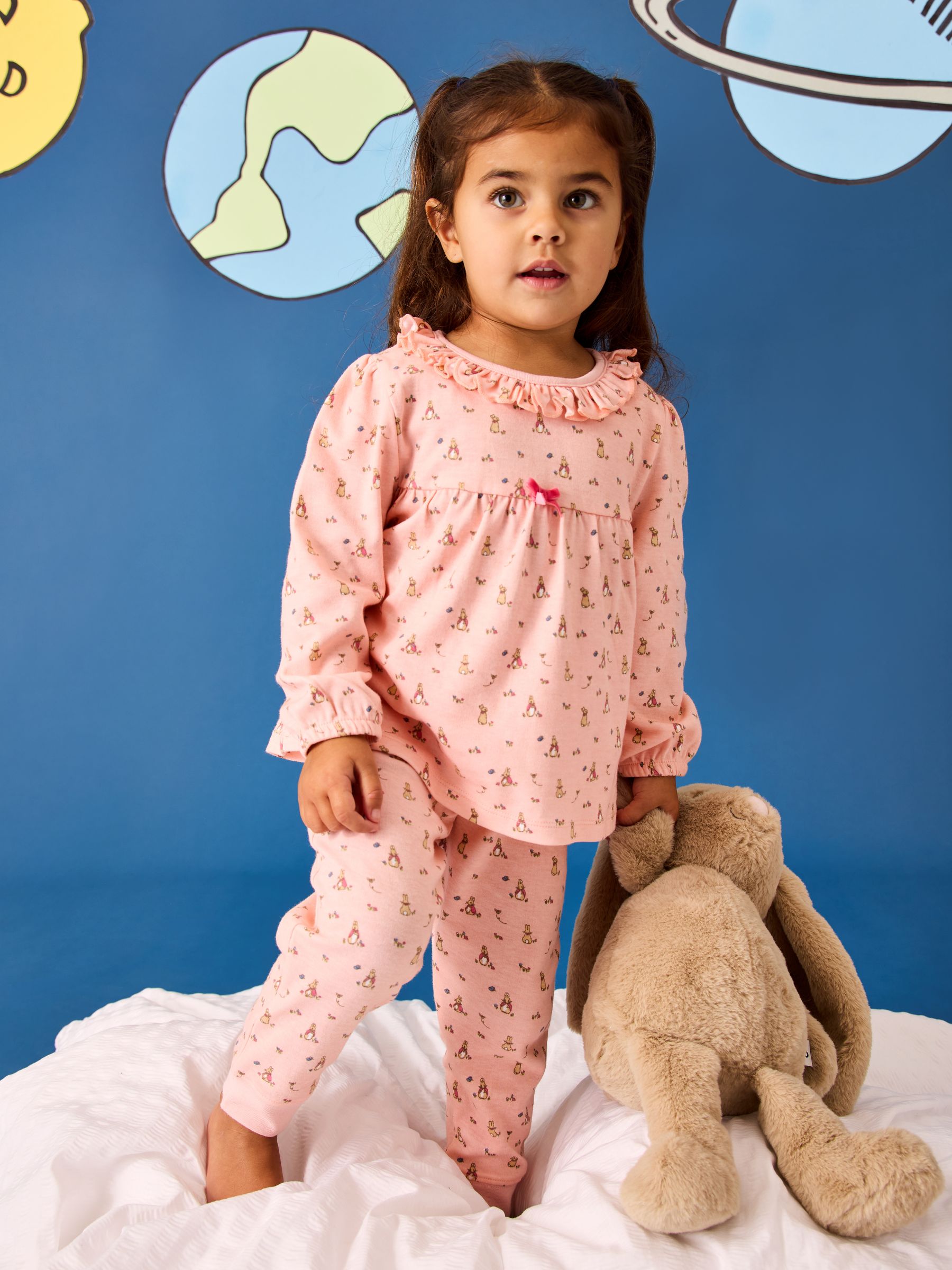 Pink Peter Rabbit Character Print Jersey Pyjamas - Image 1 of 1