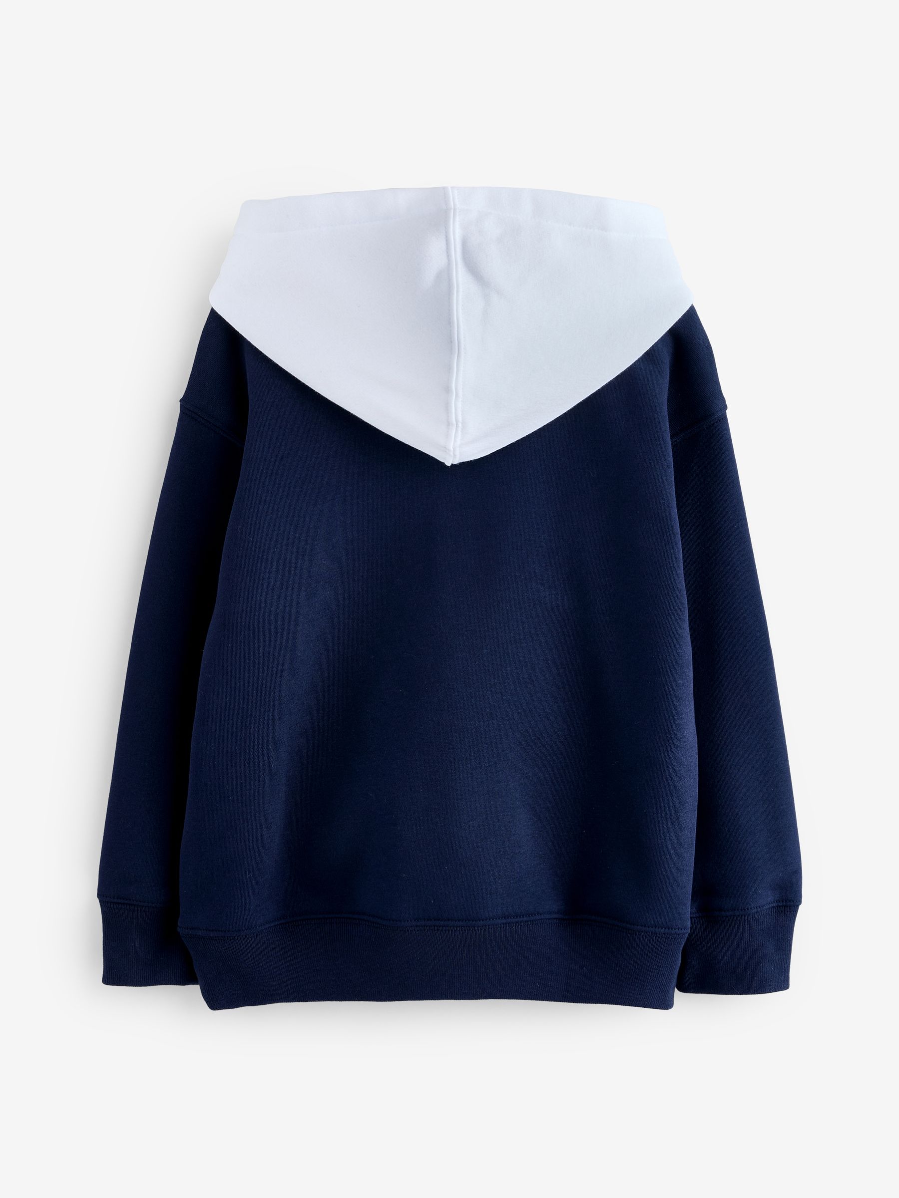 White/Blue Logo Colourblock Pull Over Hoodie (4-13yrs) - Image 2 of 4