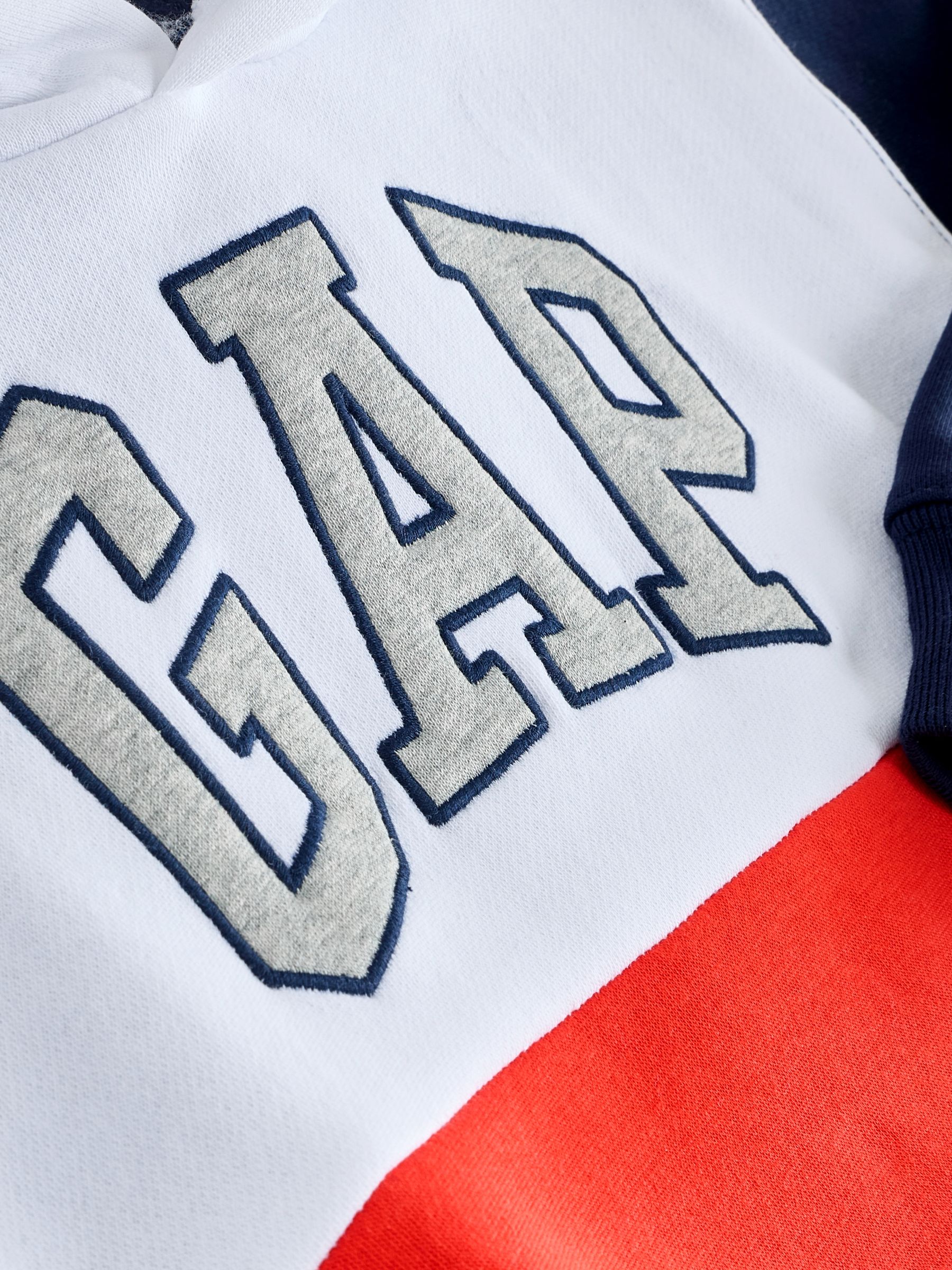 White/Blue Logo Colourblock Pull Over Hoodie (4-13yrs) - Image 3 of 4