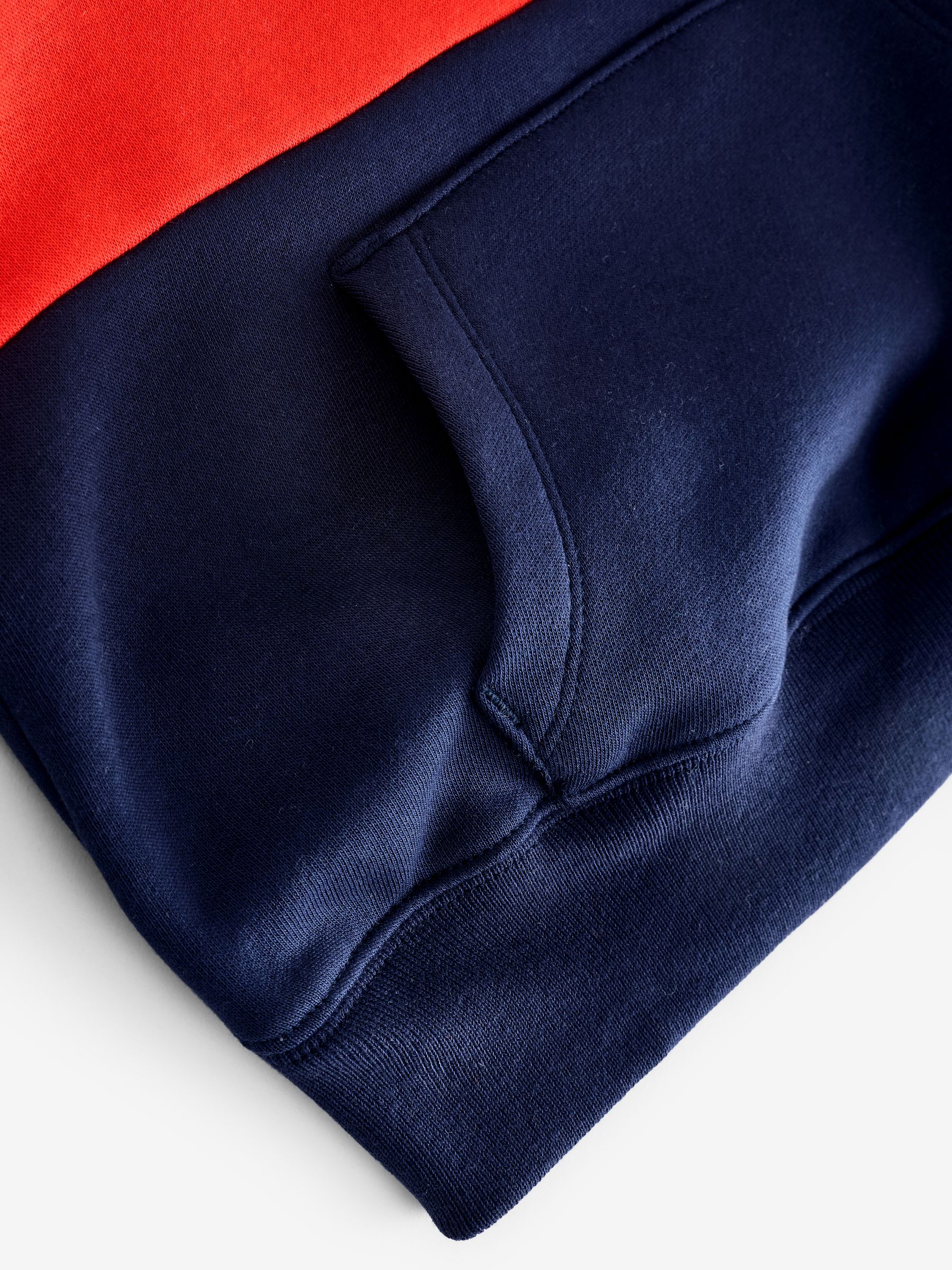 White/Blue Logo Colourblock Pull Over Hoodie (4-13yrs) - Image 4 of 4