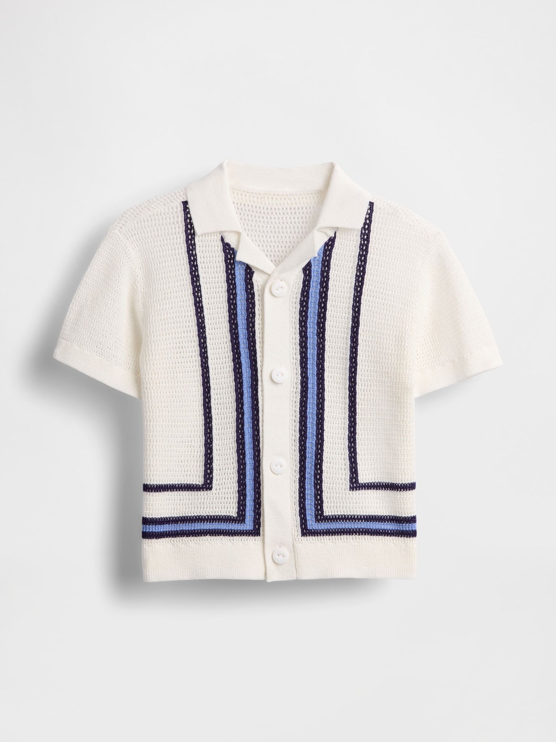 White Crochet Knit Shirt - Image 1 of 4