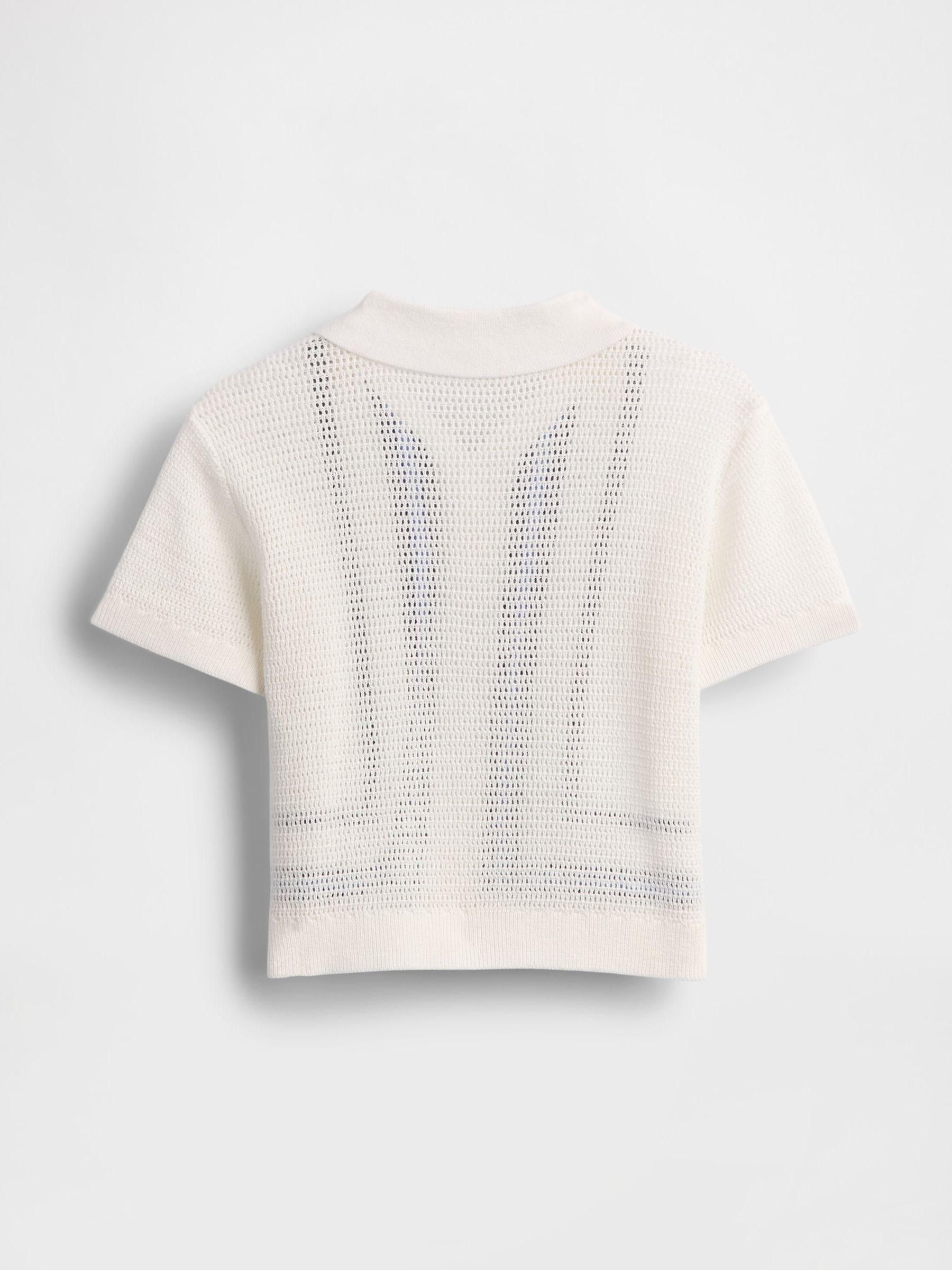 White Crochet Knit Shirt - Image 3 of 4