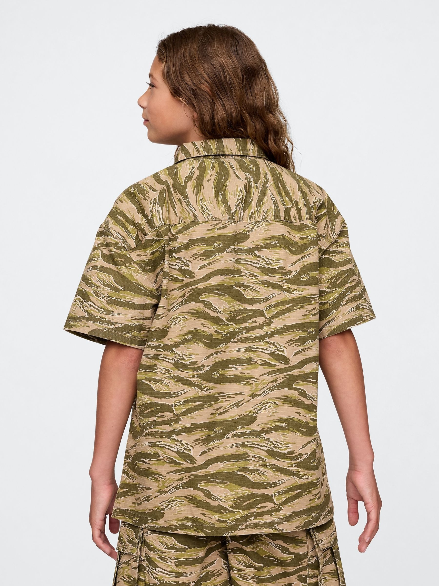 Green Camo Ripstop Utility Shirt (4-13yrs) - Image 2 of 5