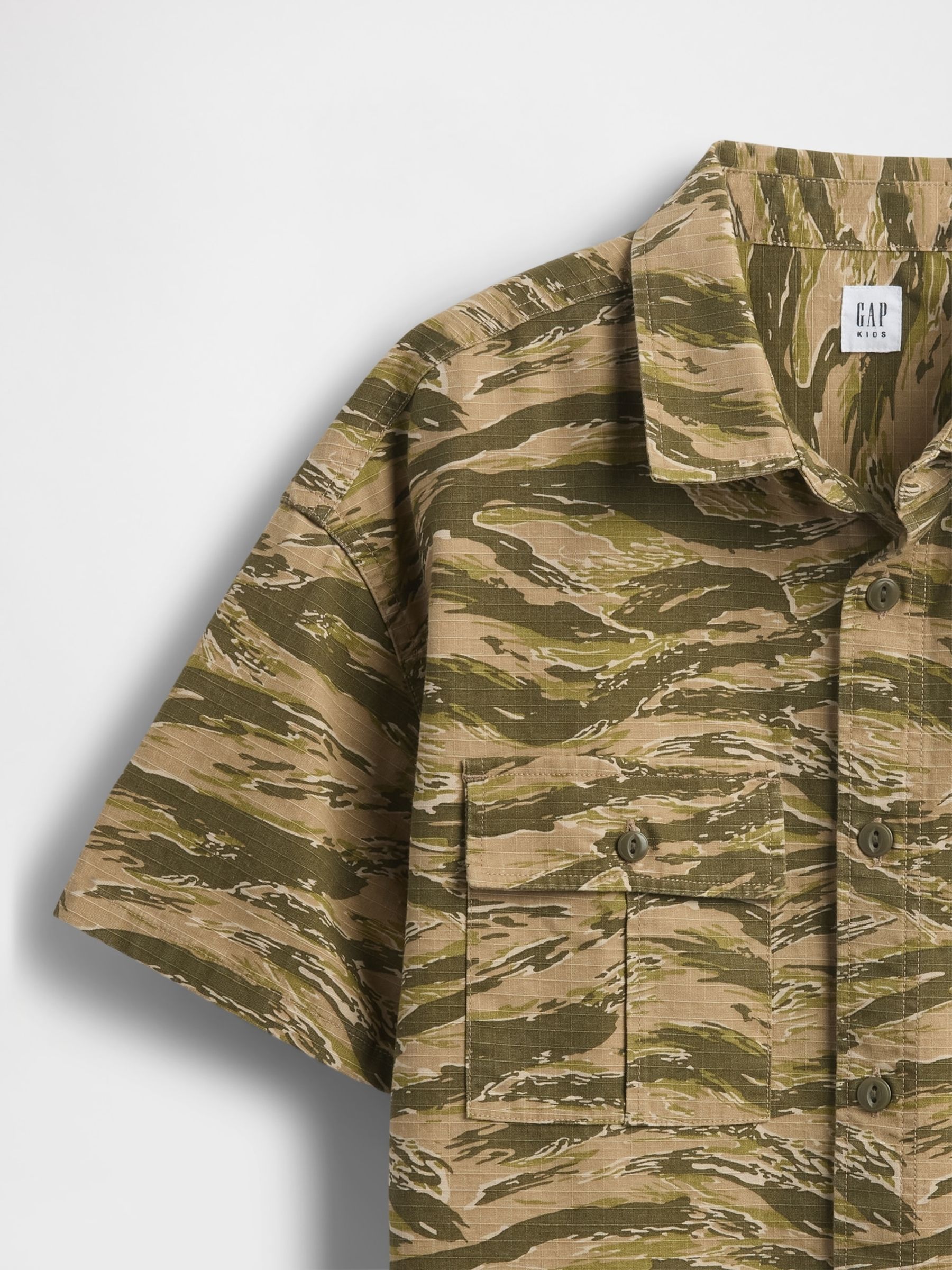 Green Camo Ripstop Utility Shirt (4-13yrs) - Image 5 of 5