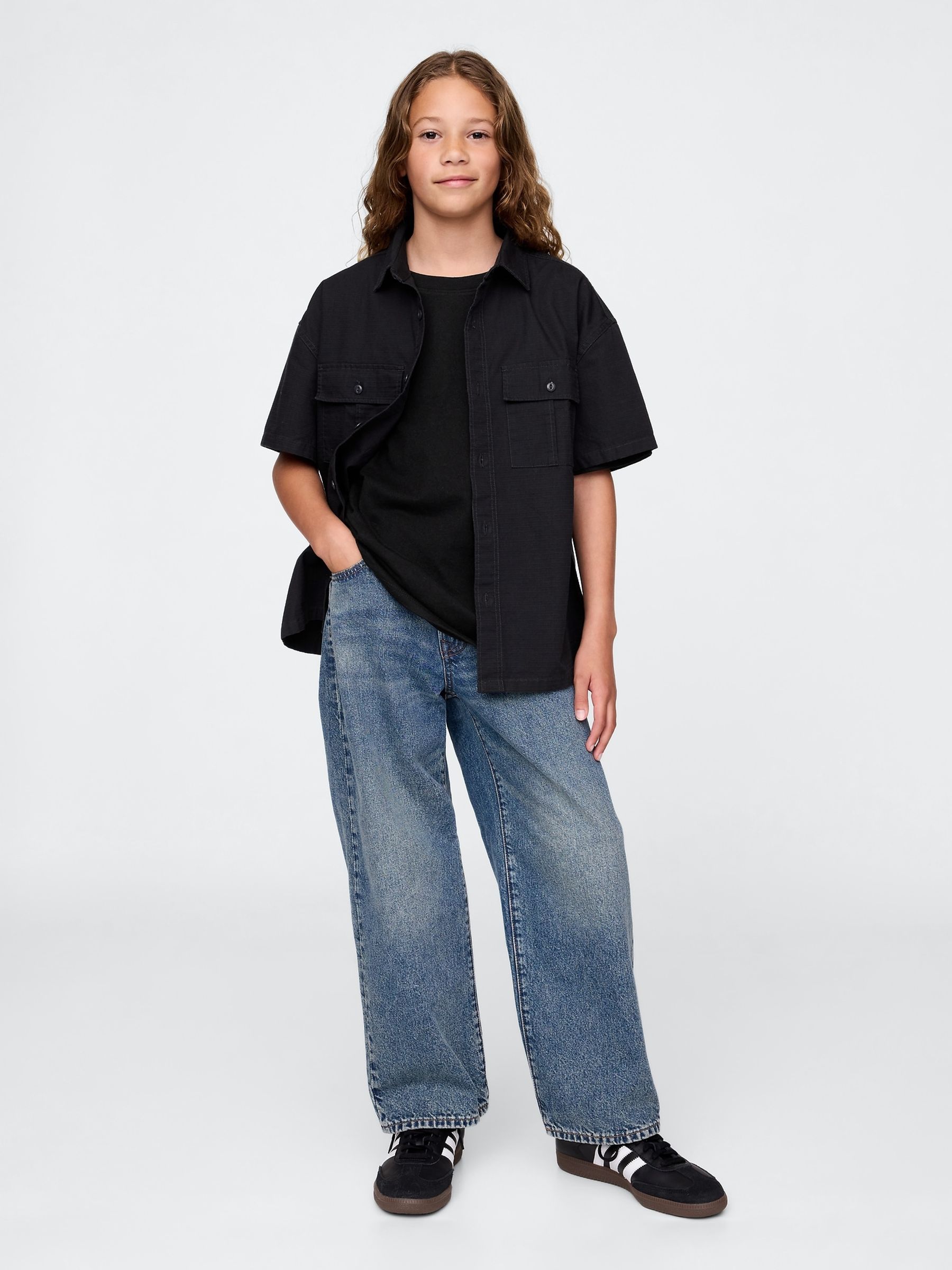 Black Ripstop Utility Shirt (4-13yrs) - Image 3 of 5