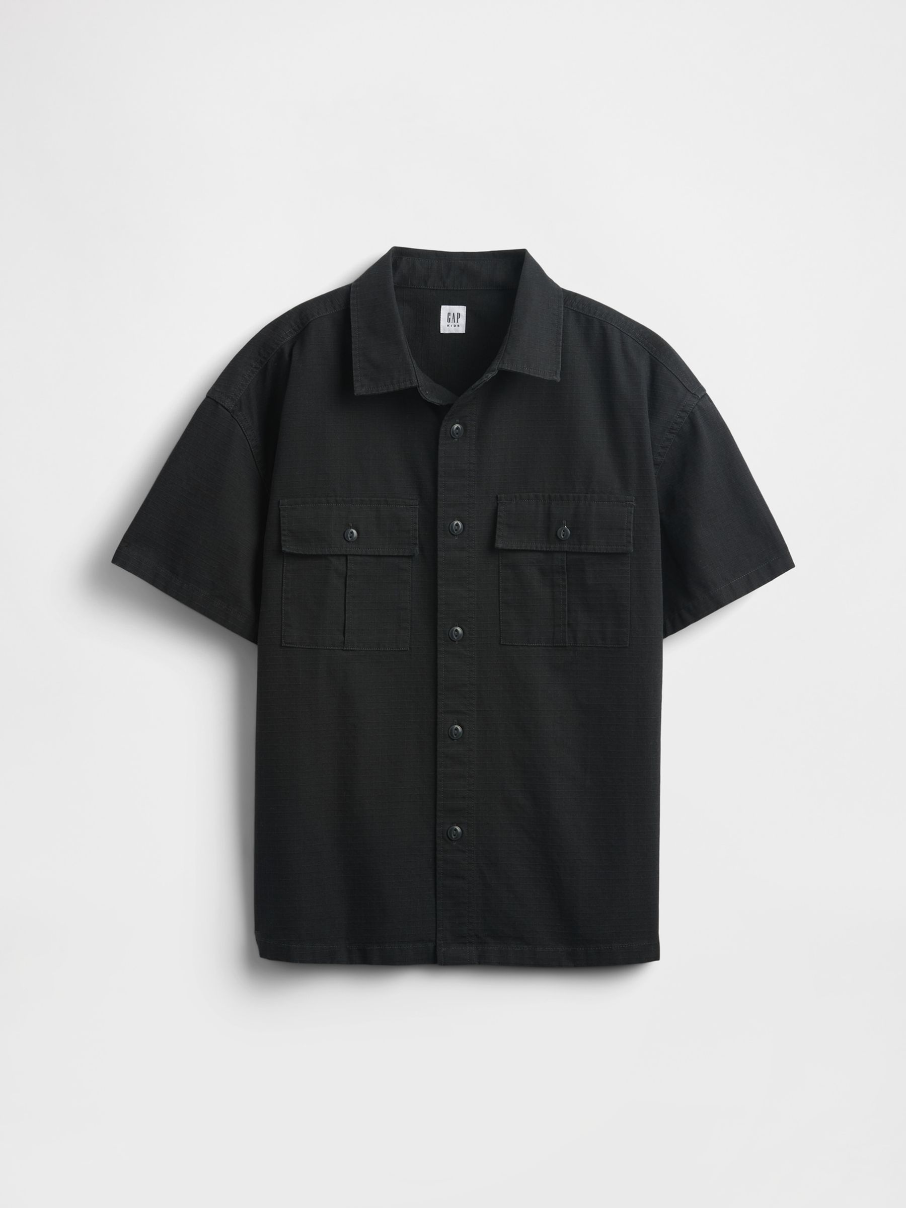Black Ripstop Utility Shirt (4-13yrs) - Image 4 of 5