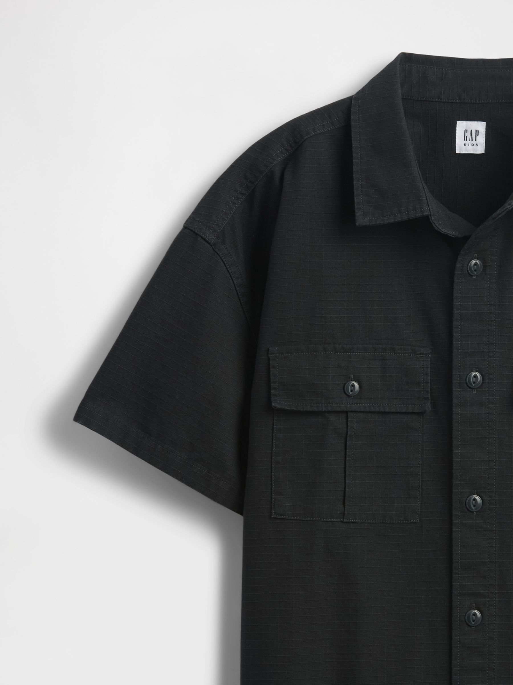 Black Ripstop Utility Shirt (4-13yrs) - Image 5 of 5