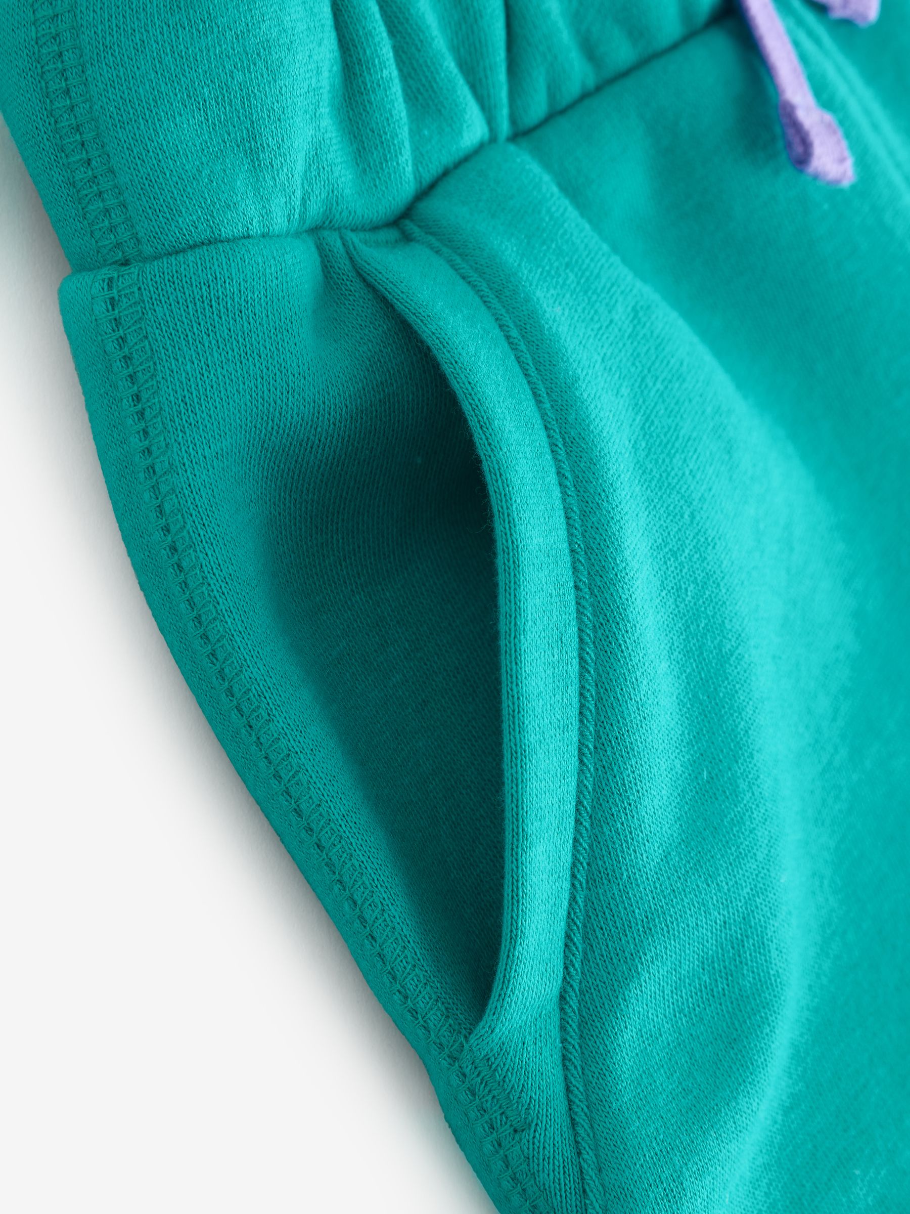 Dark Green Fleece-Lined Pull On Shorts - Image 4 of 4