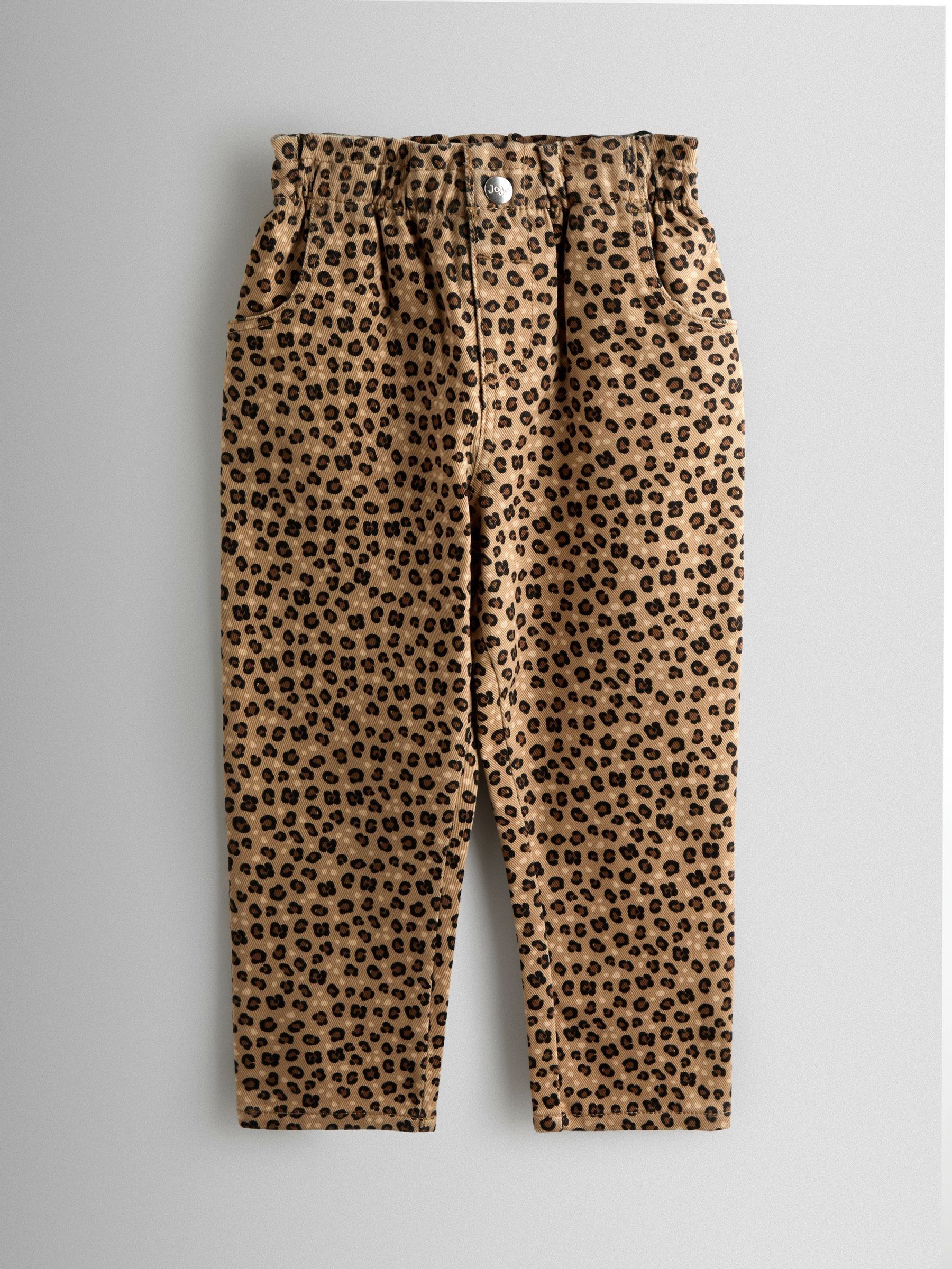 Natural Leopard Print Twill Trousers - Image 1 of 4