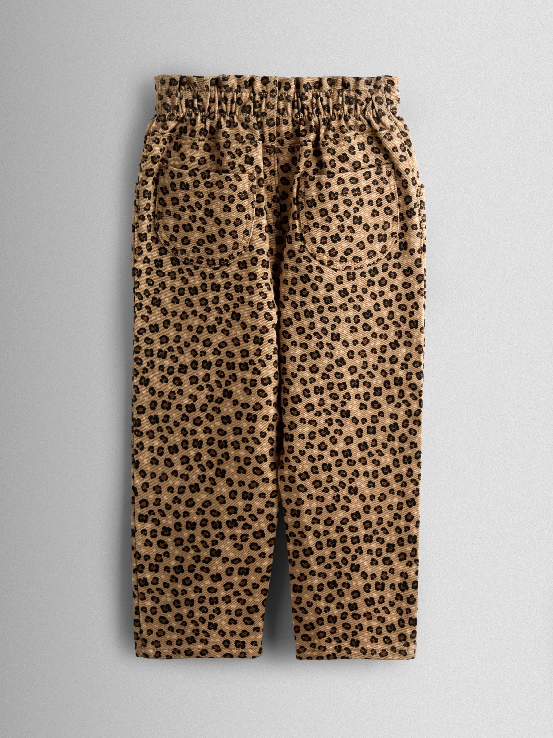Natural Leopard Print Twill Trousers - Image 2 of 4
