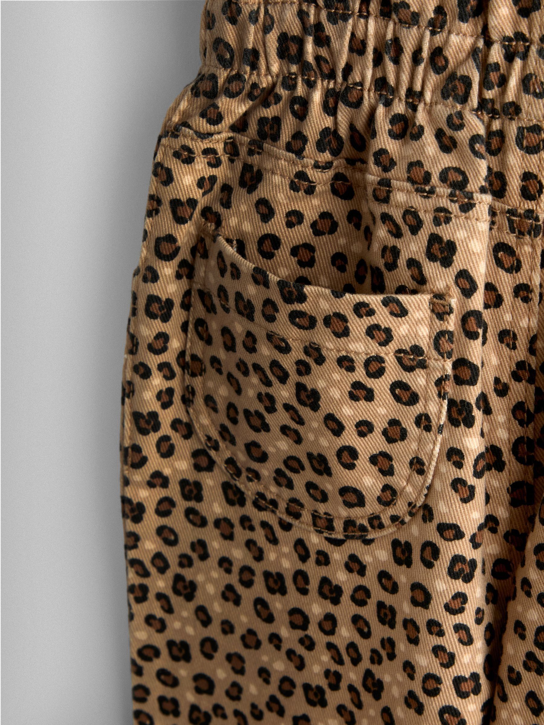 Natural Leopard Print Twill Trousers - Image 4 of 4