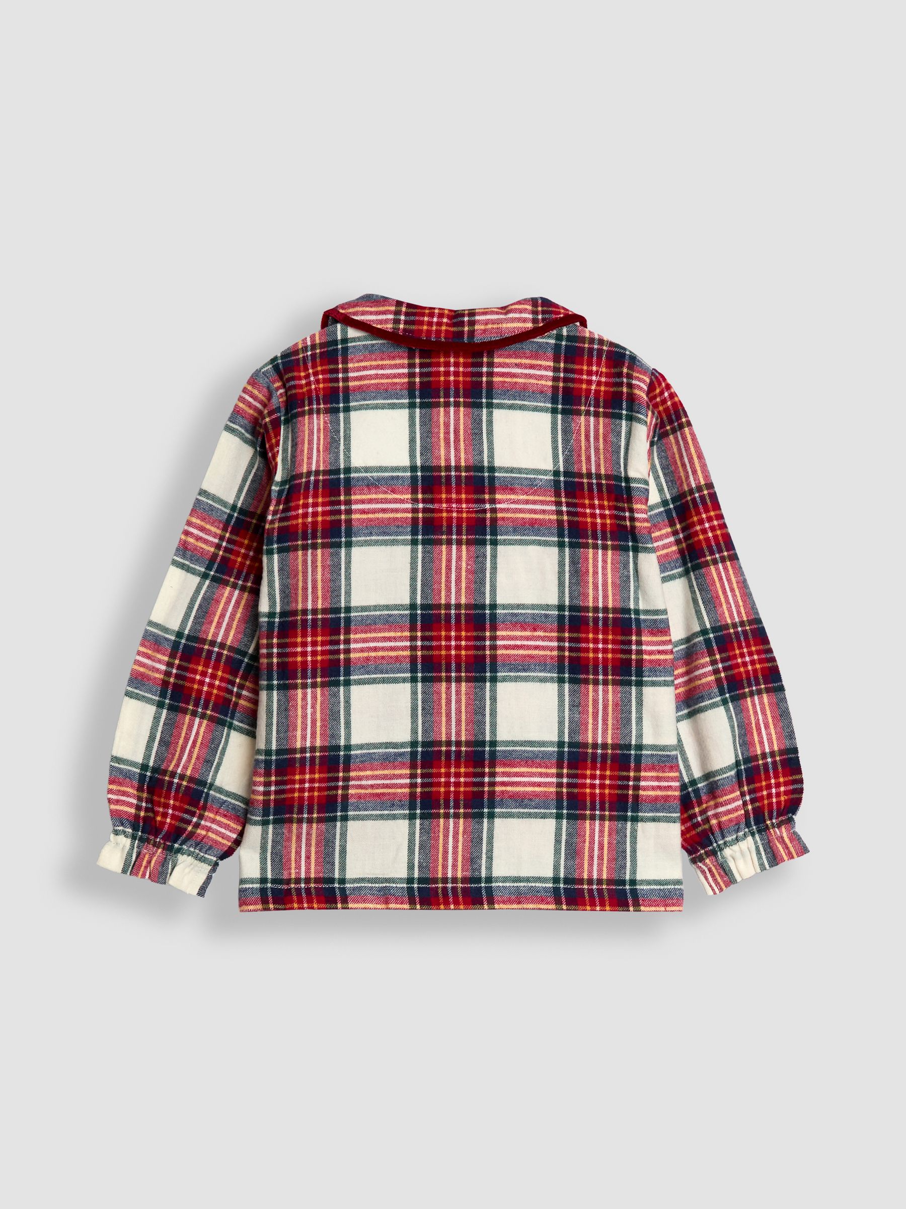Cream silver Woven Check Pretty Collar Pyjamas - Image 3 of 6