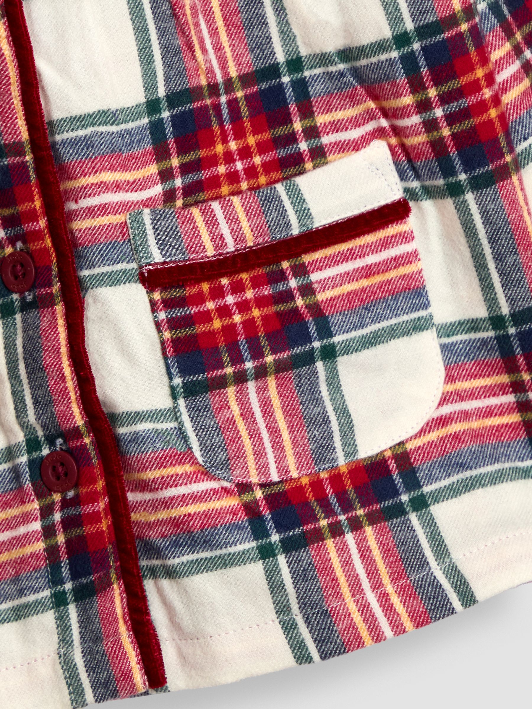 Cream silver Woven Check Pretty Collar Pyjamas - Image 6 of 6