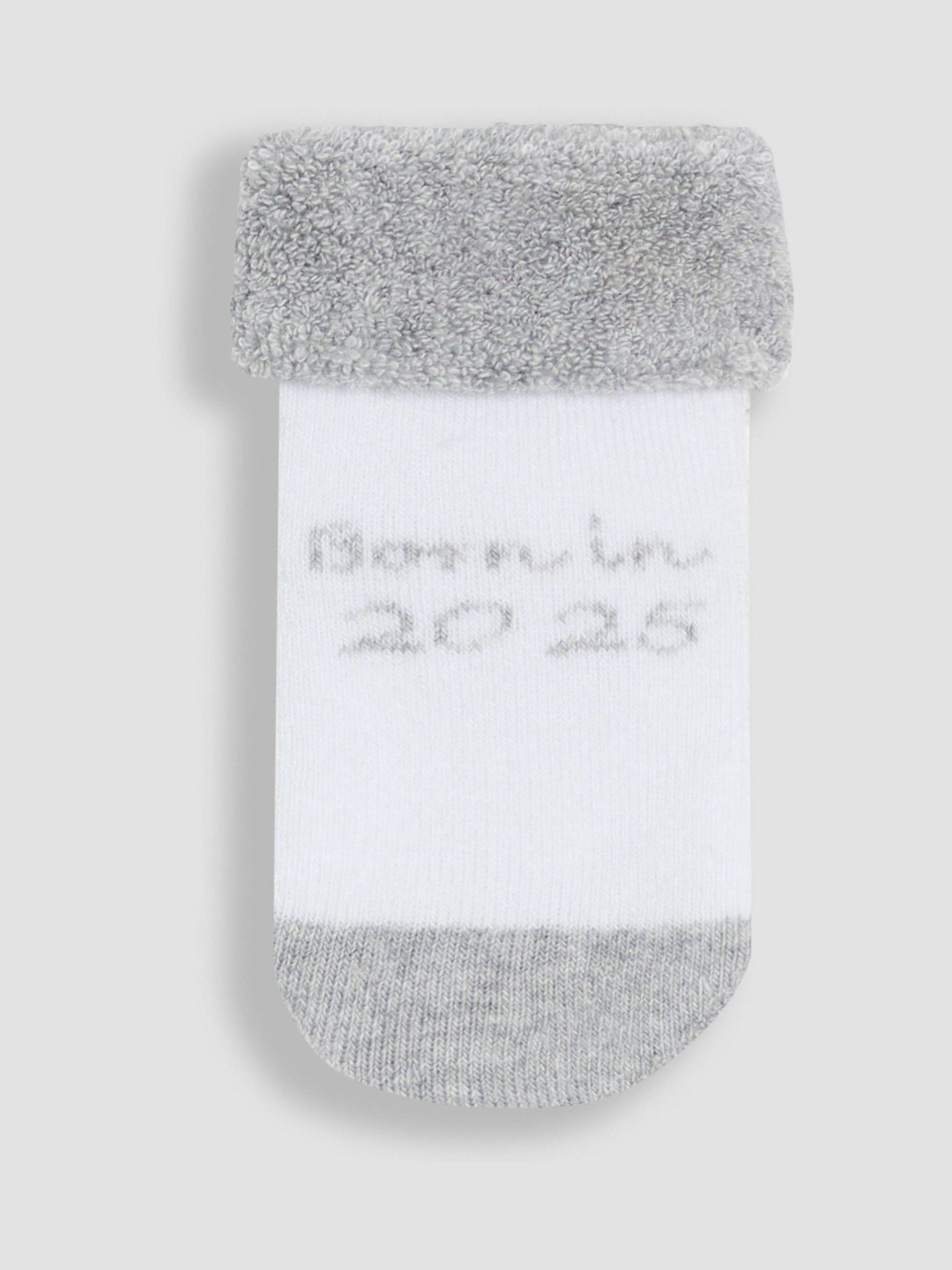 White 2-Pack Born In 2025 Baby Socks - Image 3 of 3