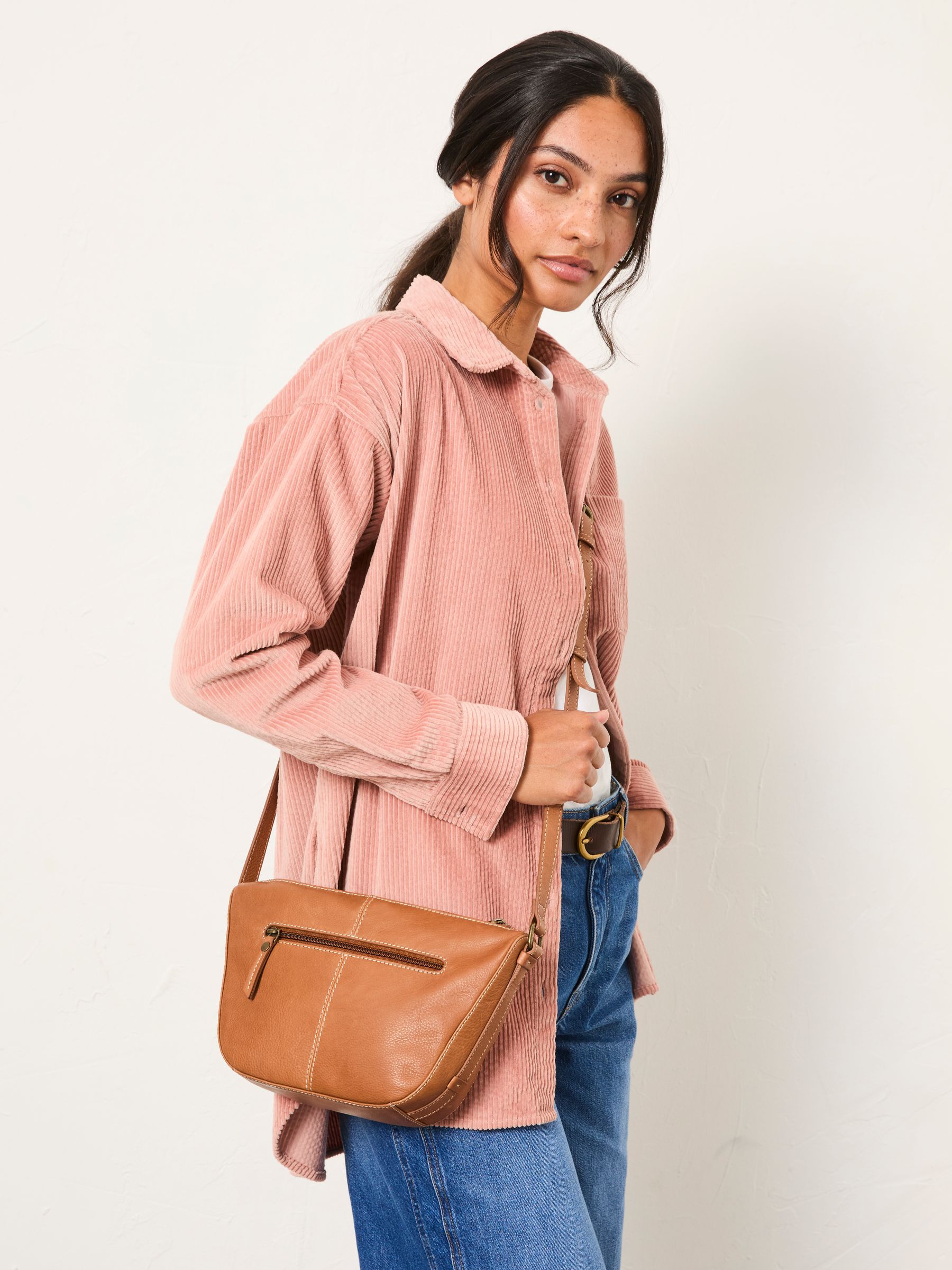 Tan Brown Sling Crossbody Bag - Image 1 of 5