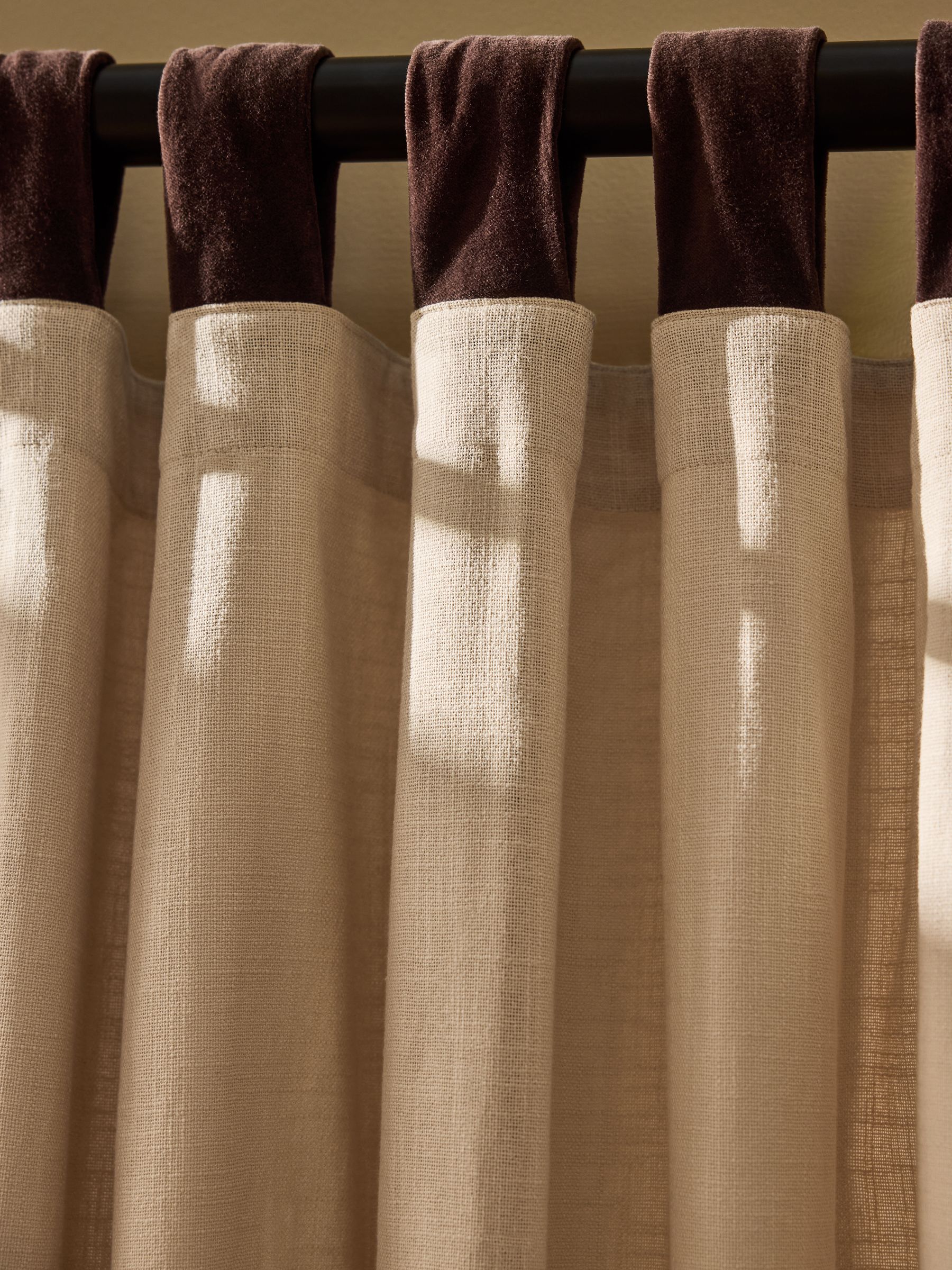 Hadlo Textured Cotton Tab Top Curtains in Natural - Image 2 of 3 Hadlo Textured Cotton Tab Top Curtains in Natural - Image 2 of 3