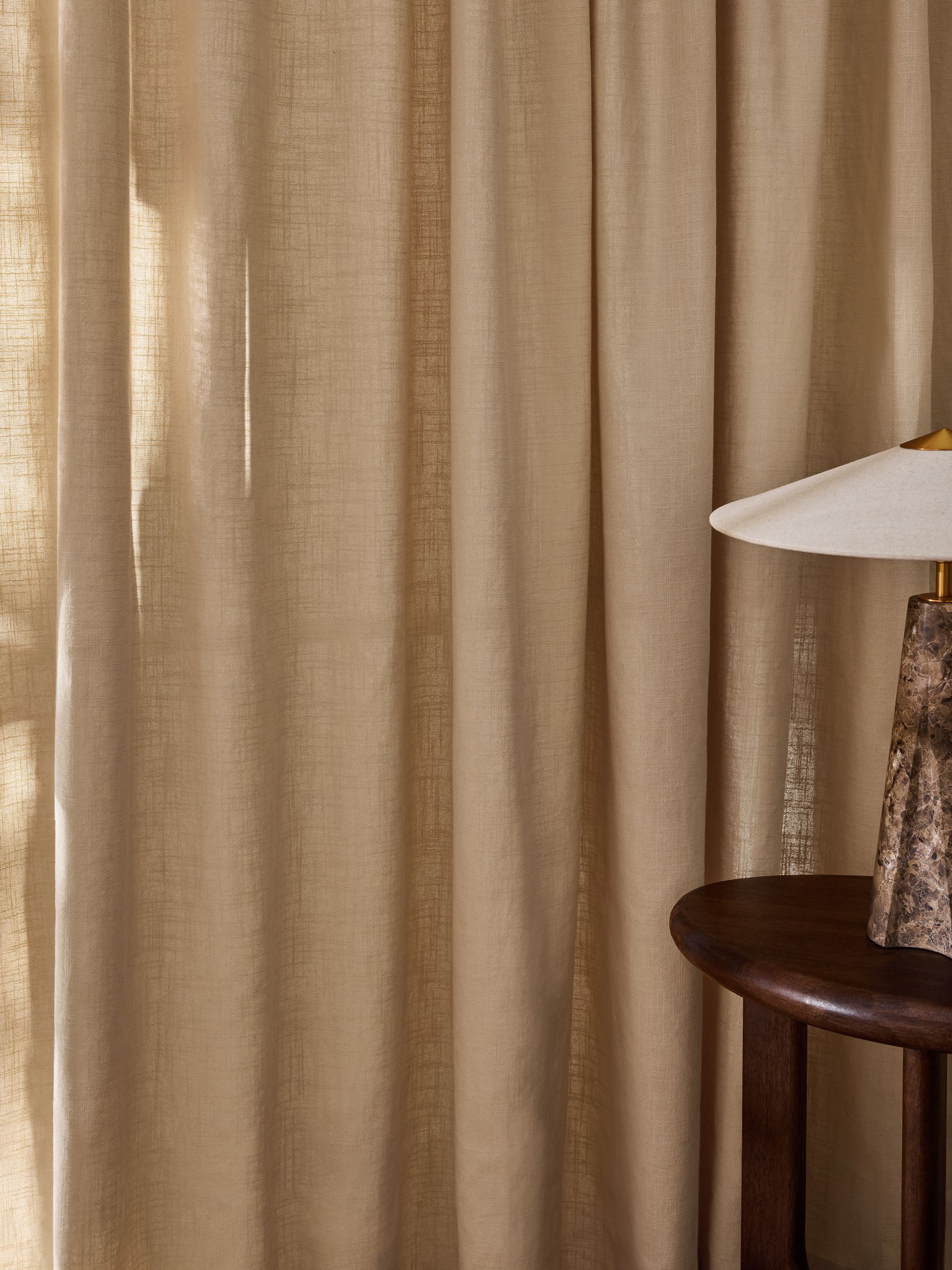 Hadlo Textured Cotton Tab Top Curtains in Natural - Image 3 of 3
