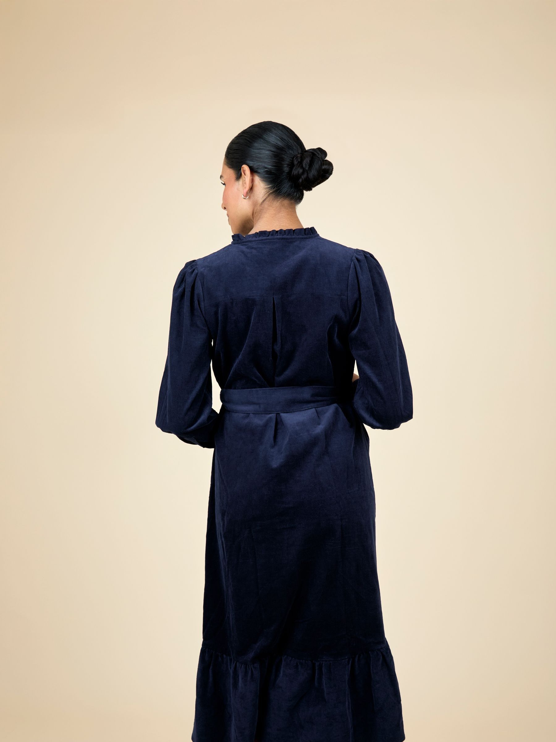 Navy Cord Maternity Midi Dress - Image 12 of 15