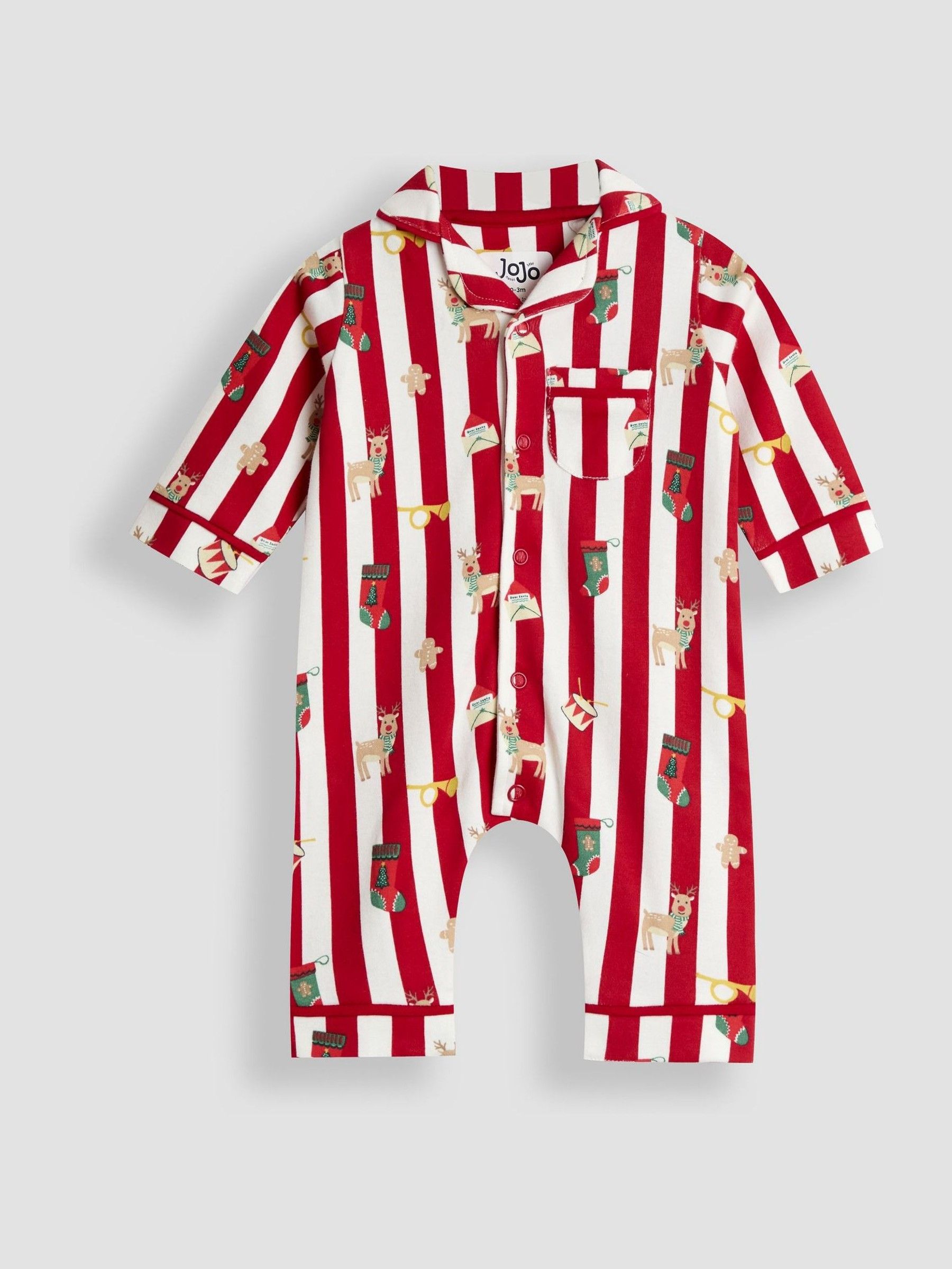 Red Christmas Stripe Jersey All In One - Image 1 of 3