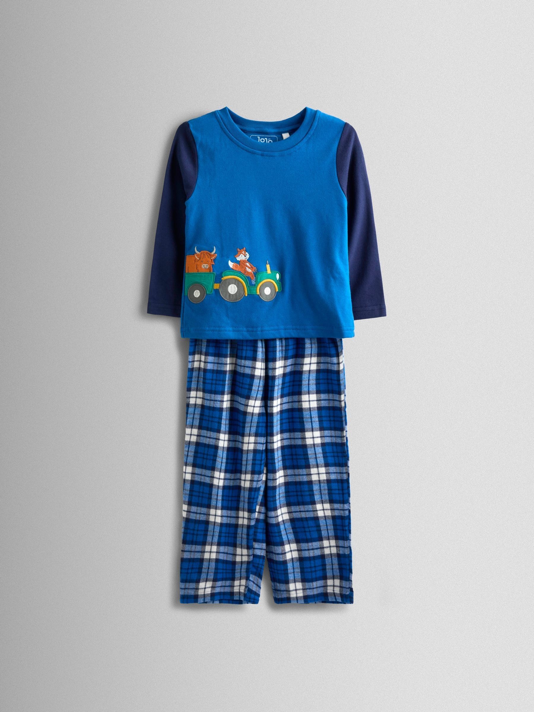 Blue Tractor Dinosaur Character Cosy Jersey Pyjamas - Image 1 of 6