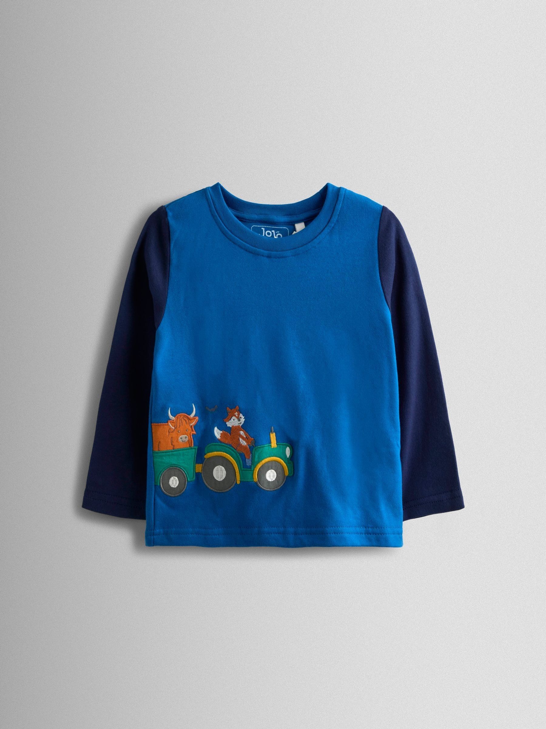 Blue Tractor Dinosaur Character Cosy Jersey Pyjamas - Image 2 of 6