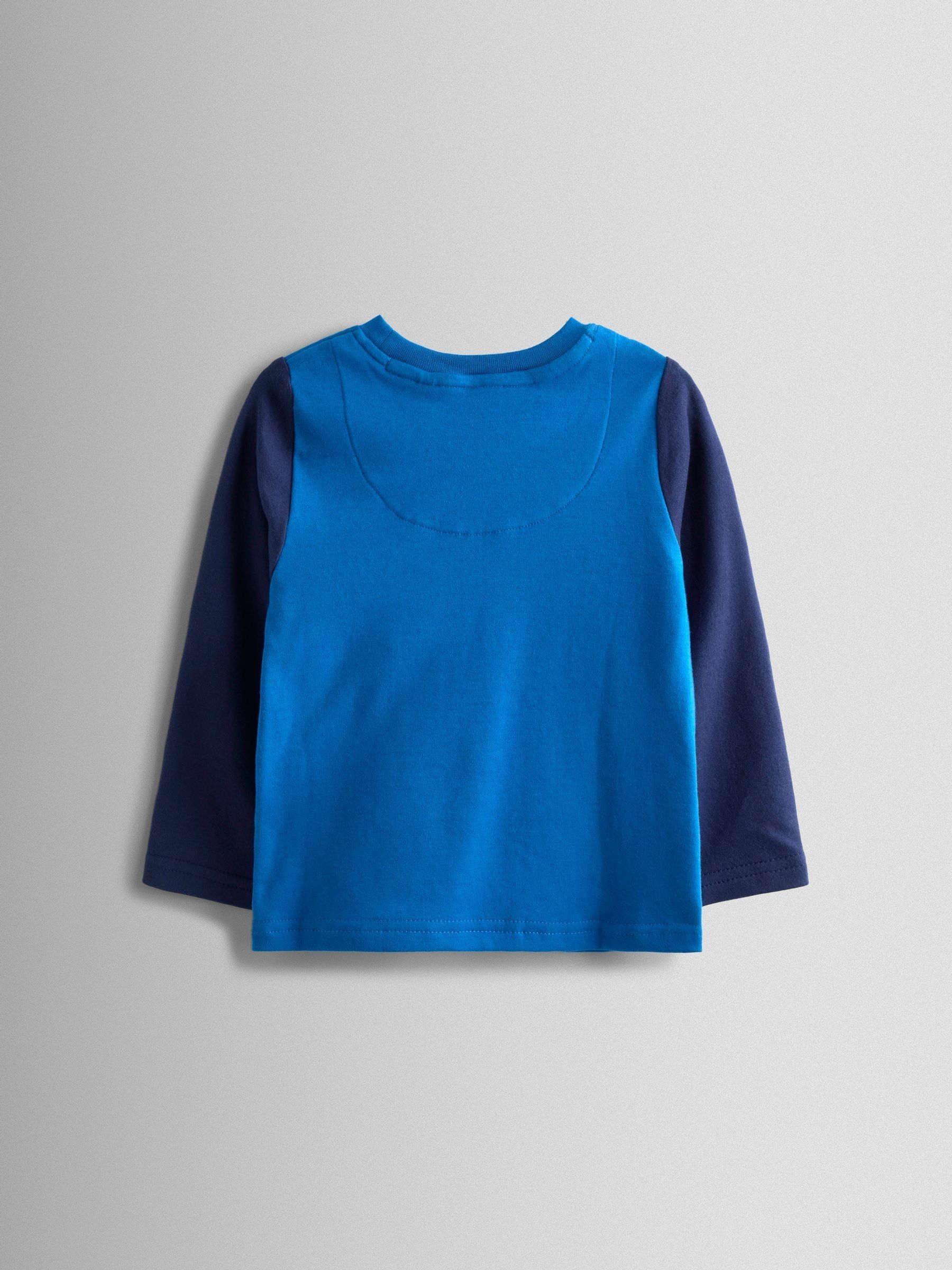 Blue Tractor Dinosaur Character Cosy Jersey Pyjamas - Image 3 of 6