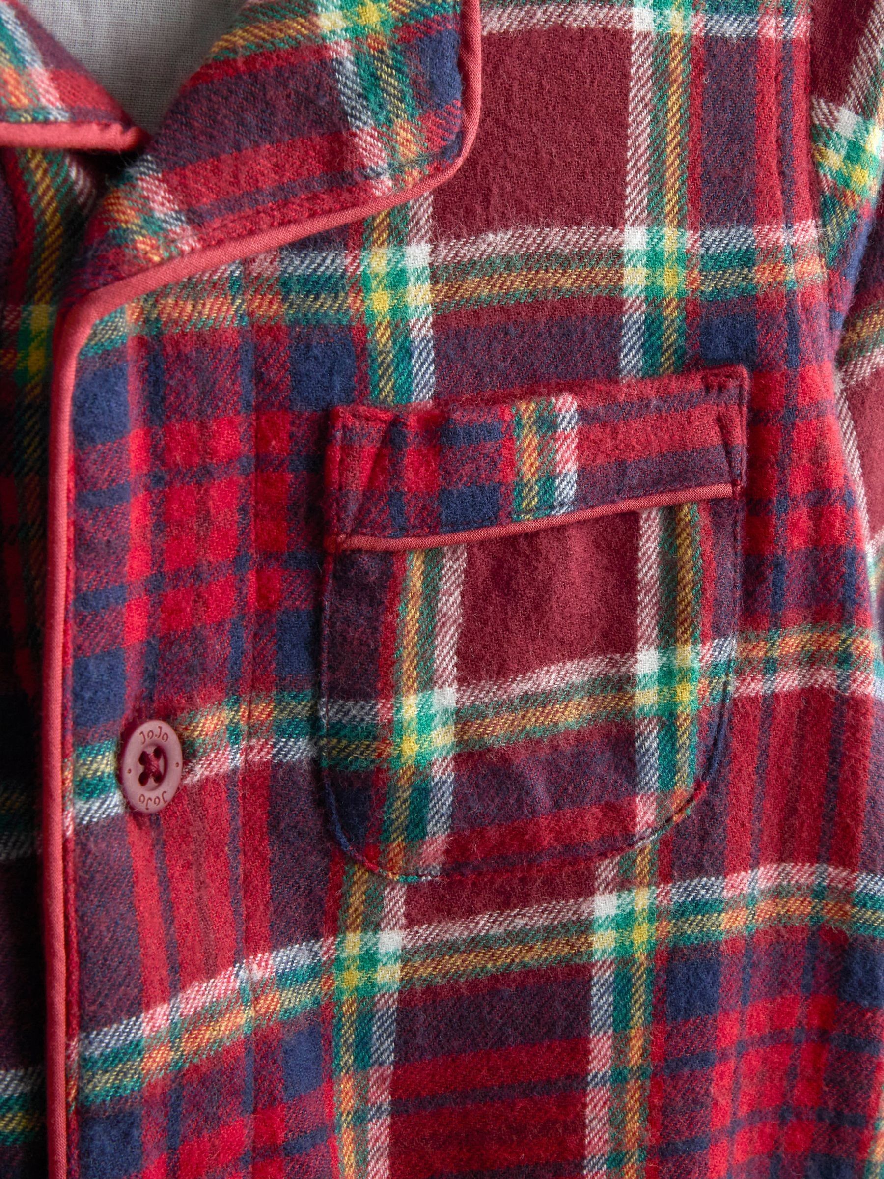 Red Check Christmas Print Jersey Collar Pyjamas - Image 2 of 3